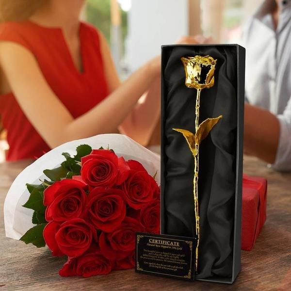 Mikamax Vergoldete Unsterblichen Rosen in Geschenkbox