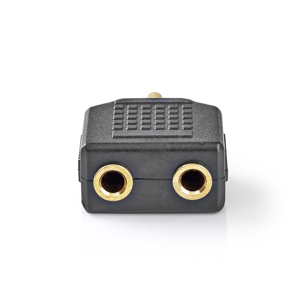 Nedis Stereo-Audio-Adapter | 3,5 mm Stecker | 2x 3,5 mm, Buchse | Vergoldet | Gerade | ABS | Schwarz | 10 Stk. | Plastikbeutel