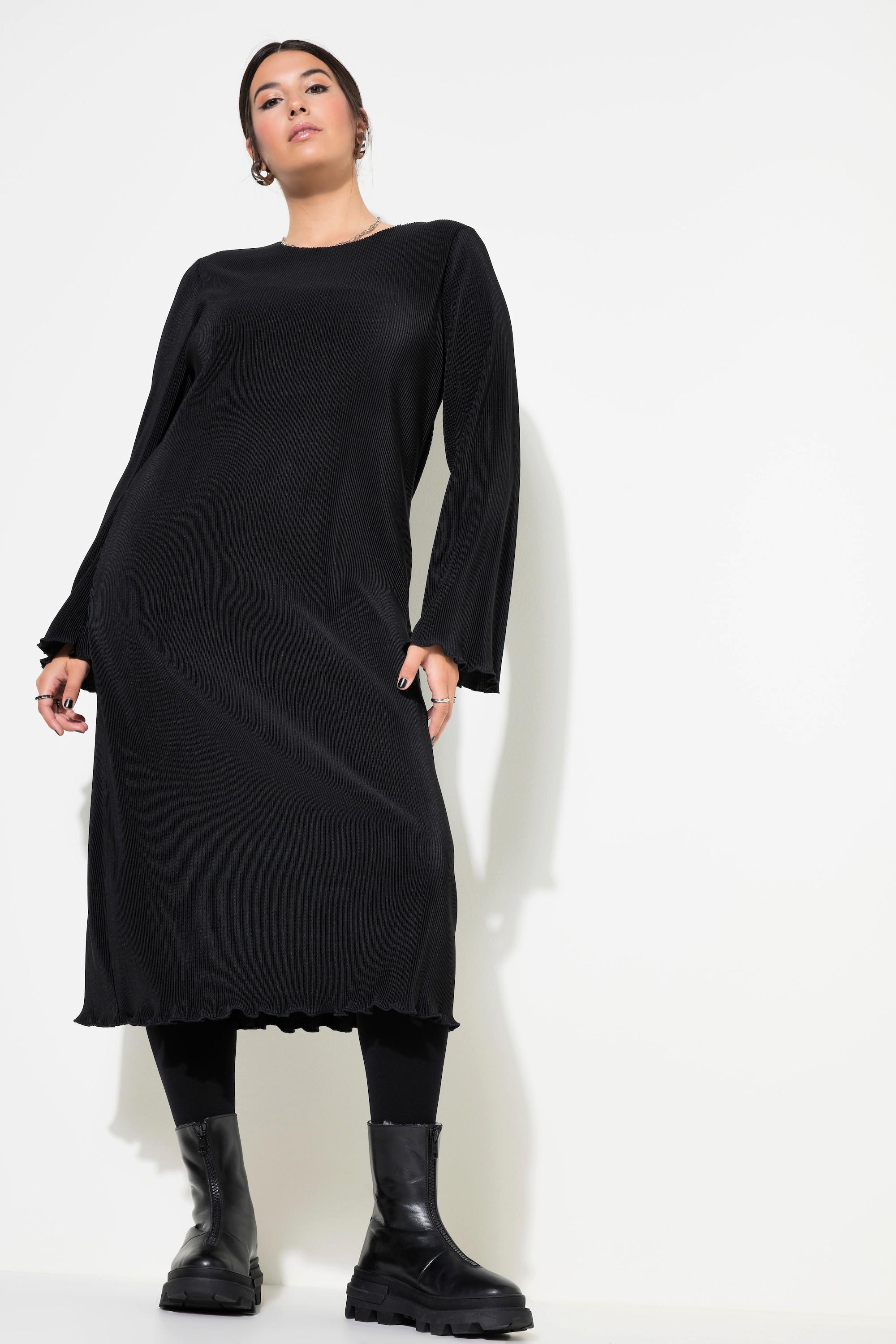 Studio Untold Plissee Midikleid Slim Shape Langarm