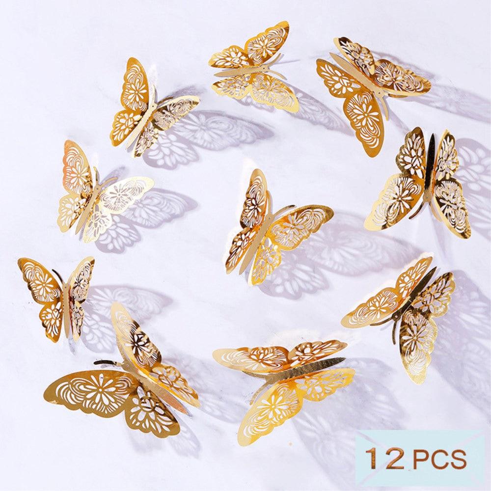 Cover-Discount 12 Stk. 3d Schmetterlinge Wand Sticker Deko