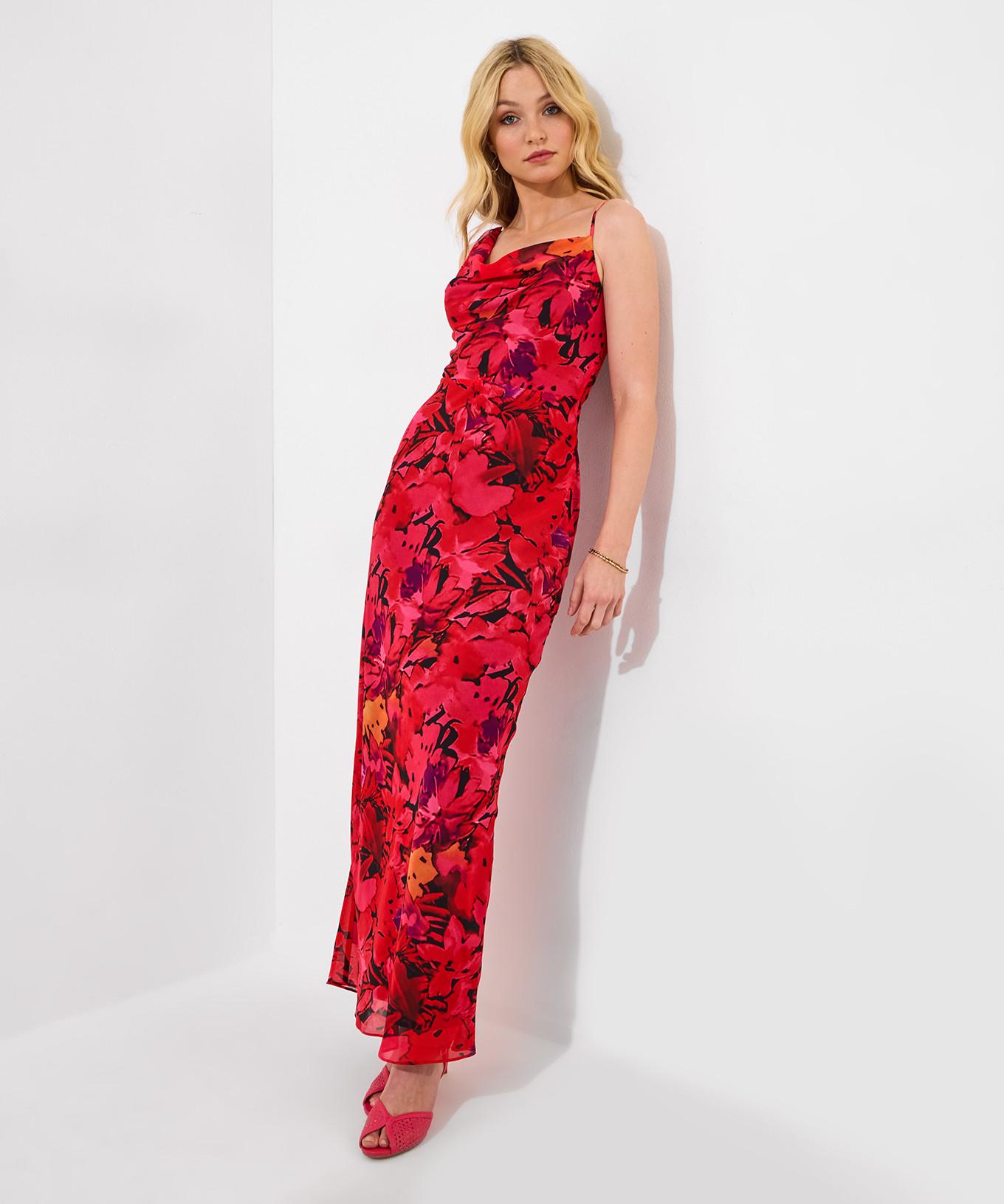 Joe Browns PETITE Asymmetrisches Florales Bodycon Maxikleid