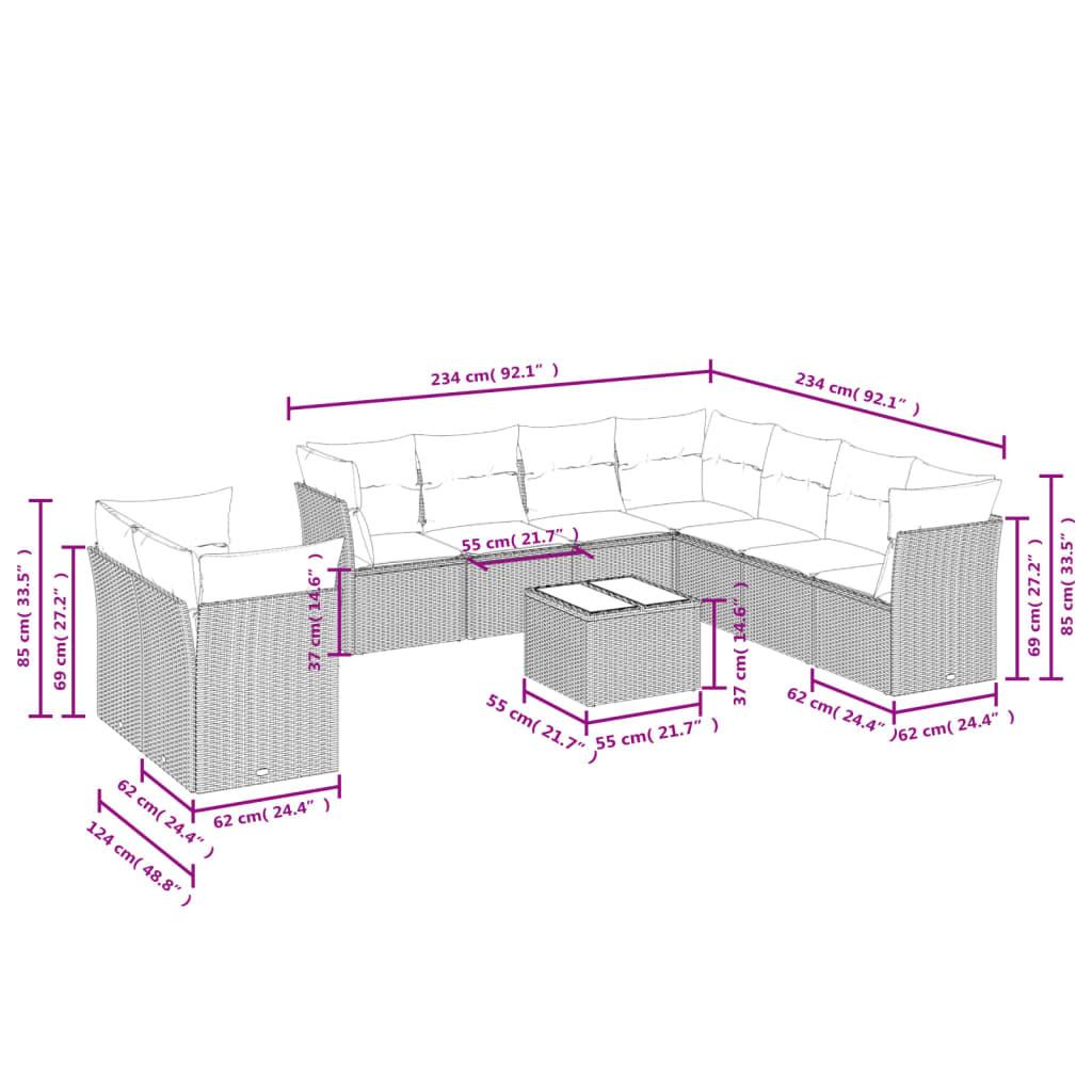 VidaXL Garten sofagarnitur poly-rattan