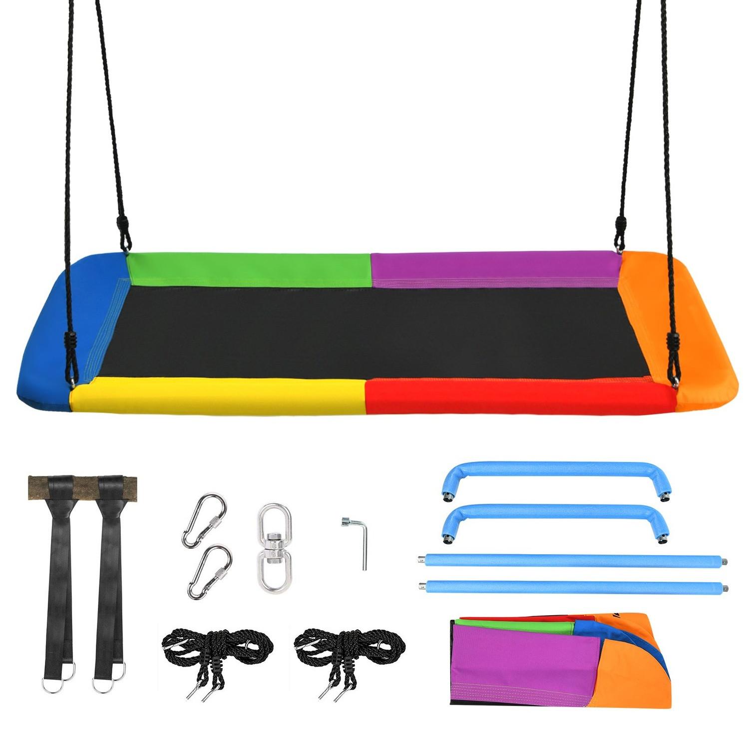 Northix 100-180cm Baumschaukel, Schaukel für Kinder Nestschaukel Baumschaukel mit verstellbaren Seilen Bunt