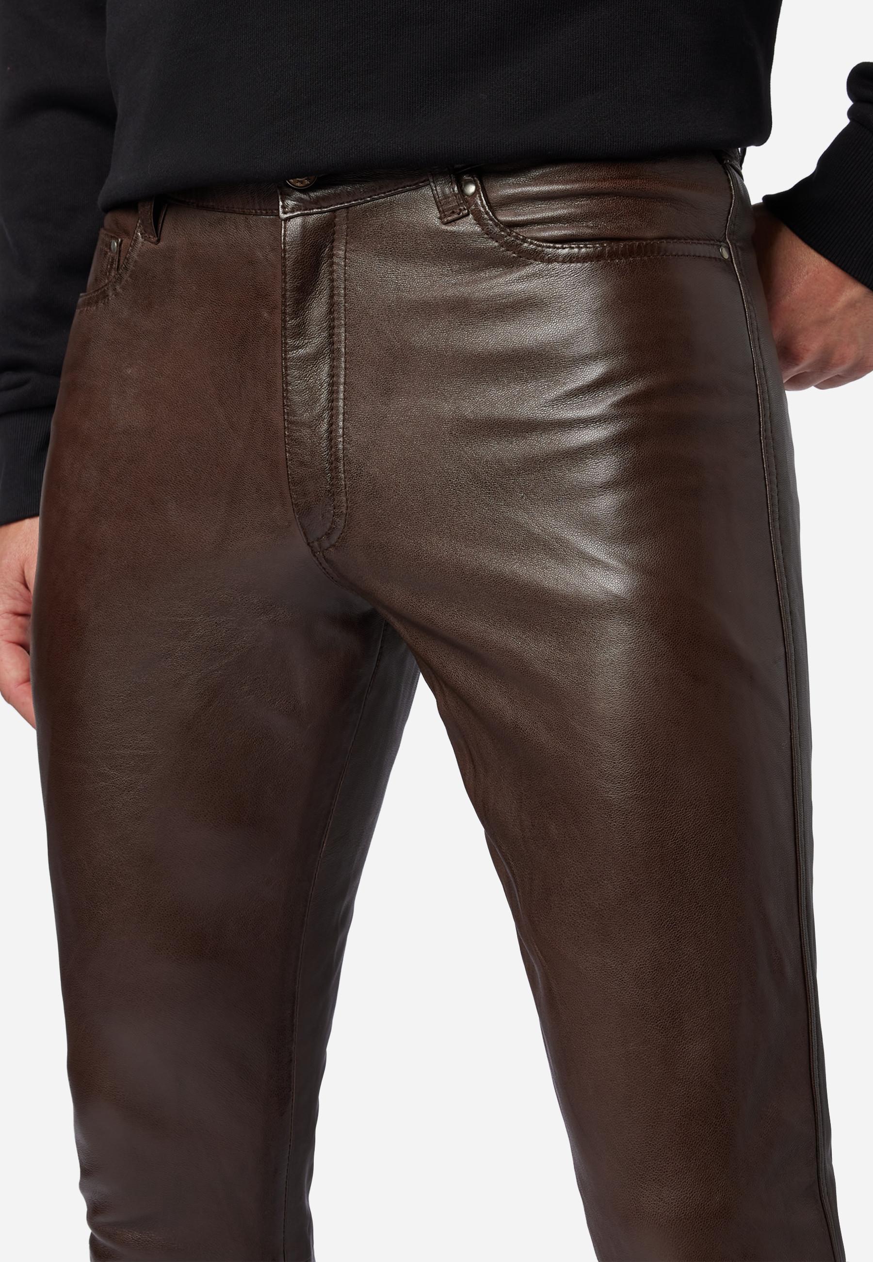 RICANO Slim Fit 5-Pocket Lamm Lederhose