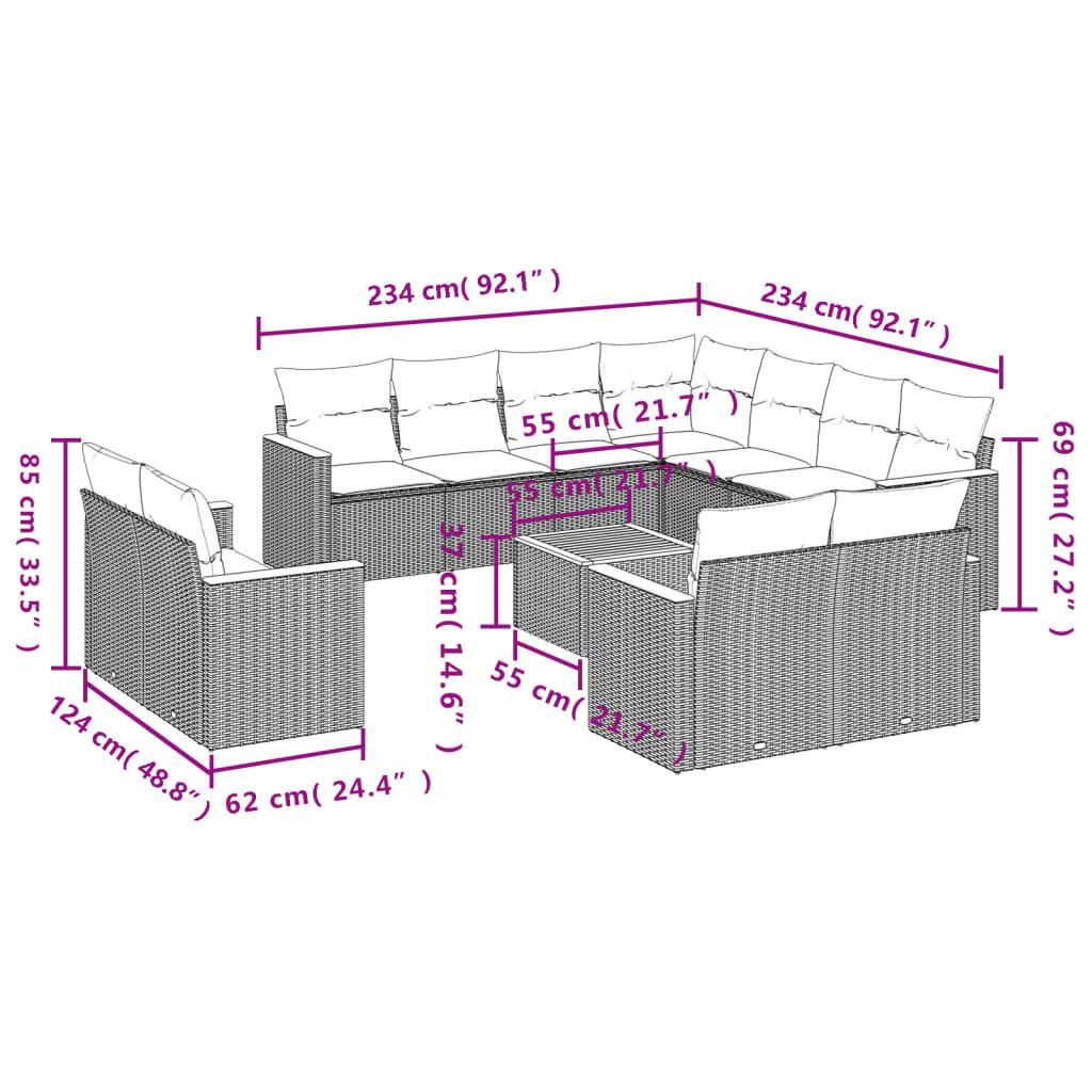VidaXL Garten sofagarnitur poly-rattan