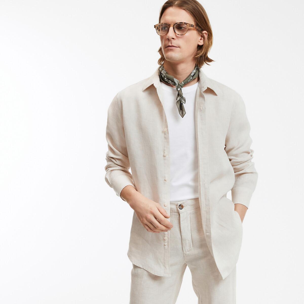 La Redoute Collections Signature Regular Fit Langarm Leinenhemd