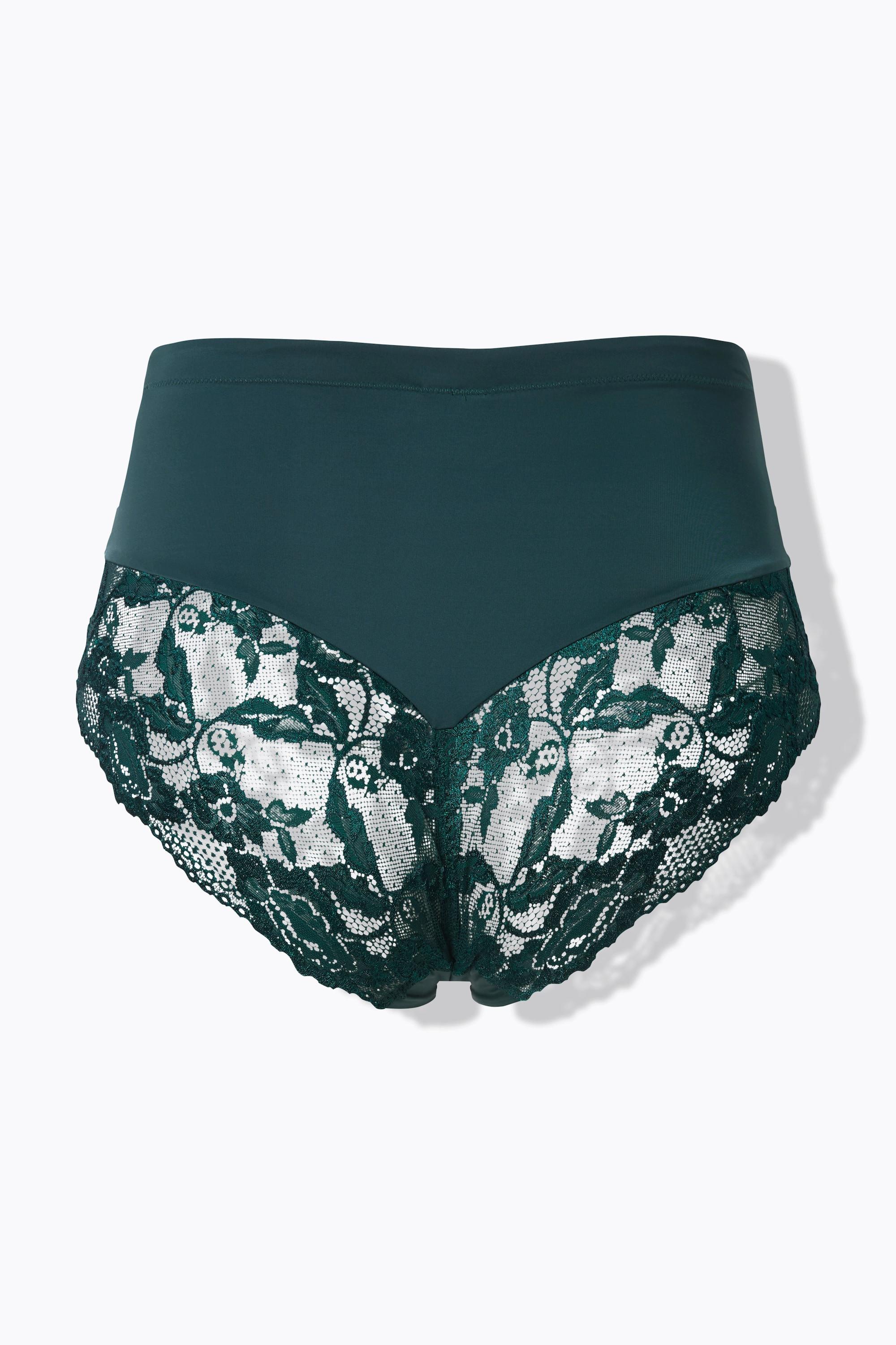 Ulla Popken Midislip, transparente Spitze, hinten gerafft