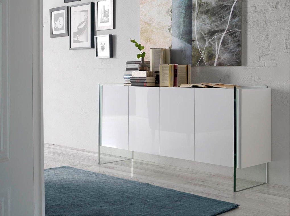 ANGEL CERDA Weißes Sideboard mit Glasseiten