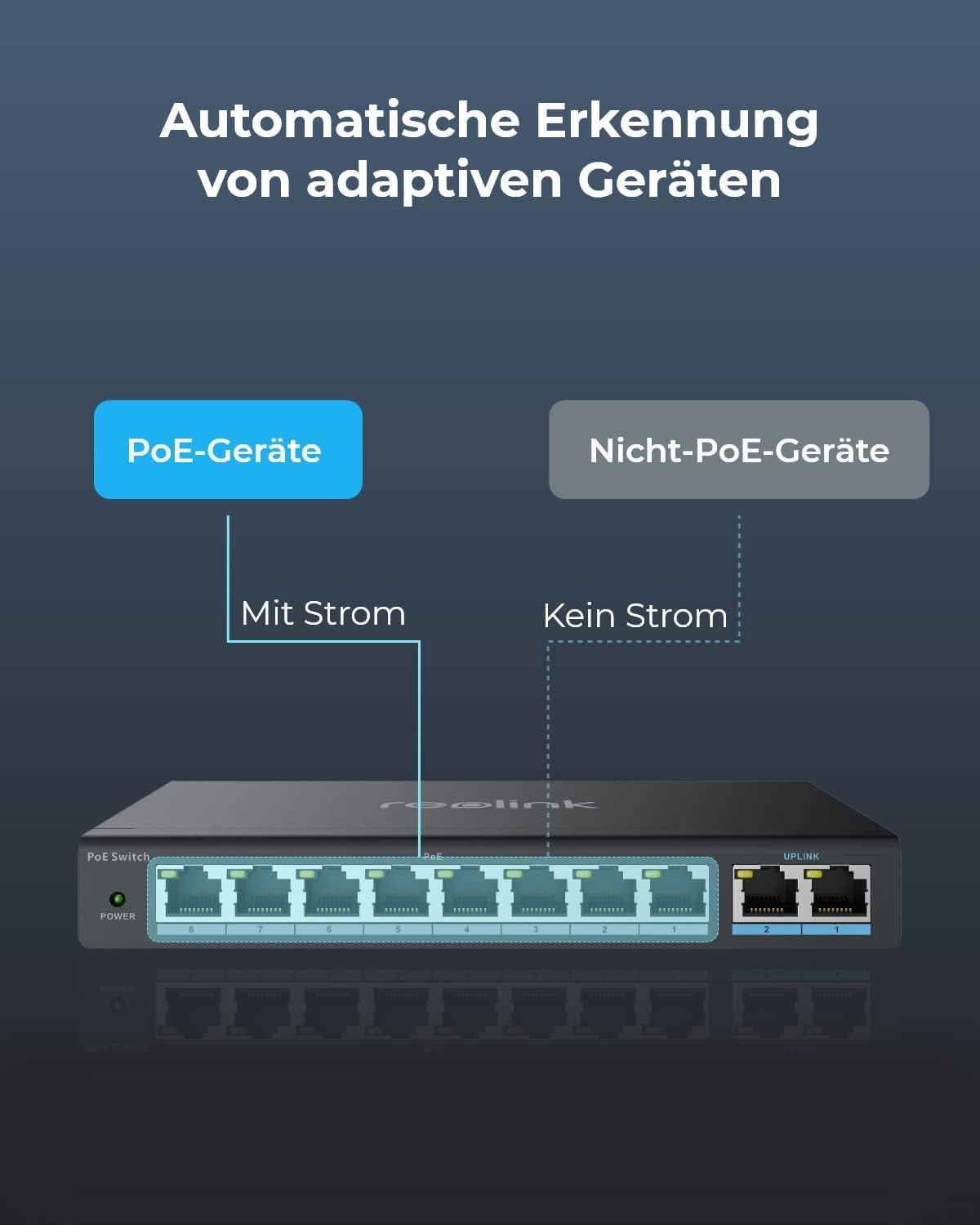 Reolink Switch 10 Port PoE 120W 8x PoE 100M/bit2x Giga Port