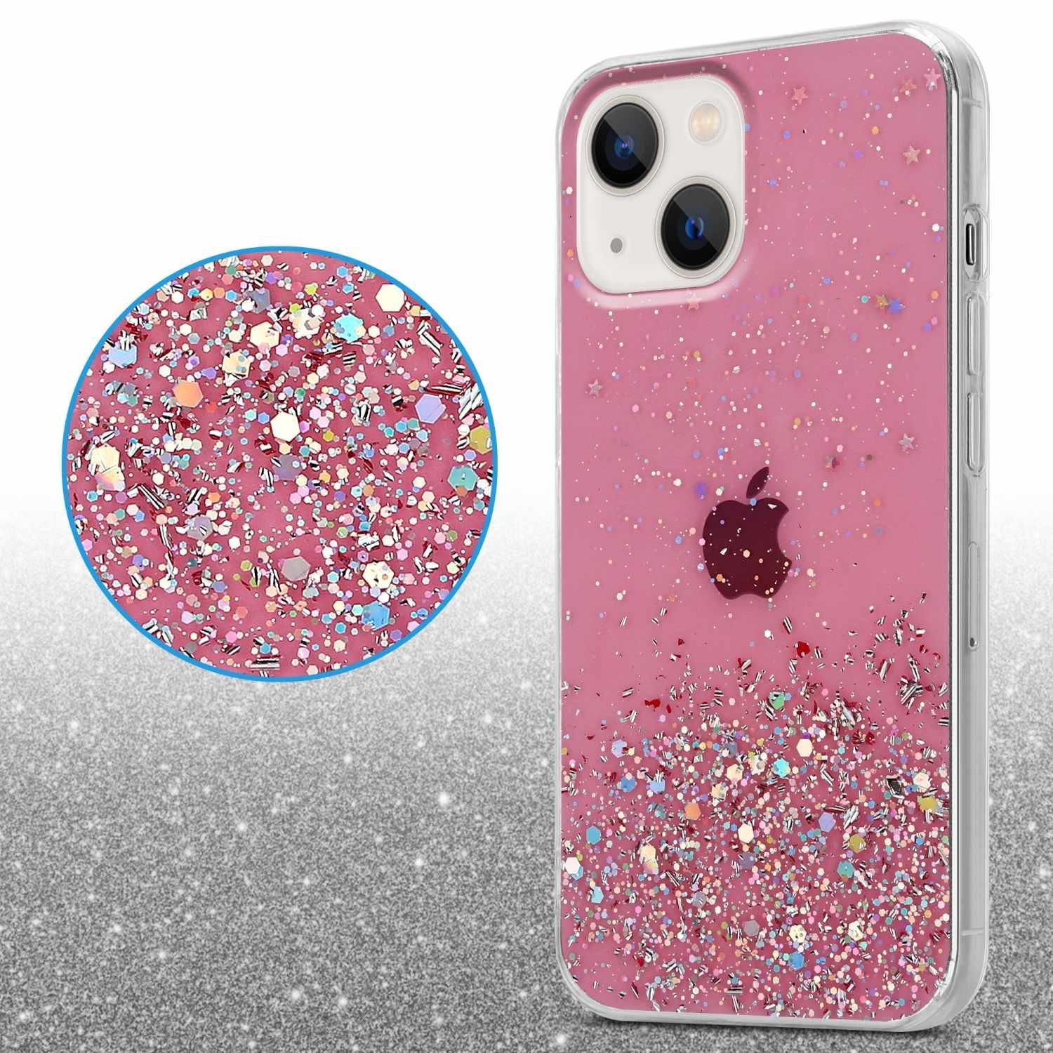 Cadorabo Hülle für Apple iPhone 14 PLUS TPU Silikon mit funkelnden Glitter