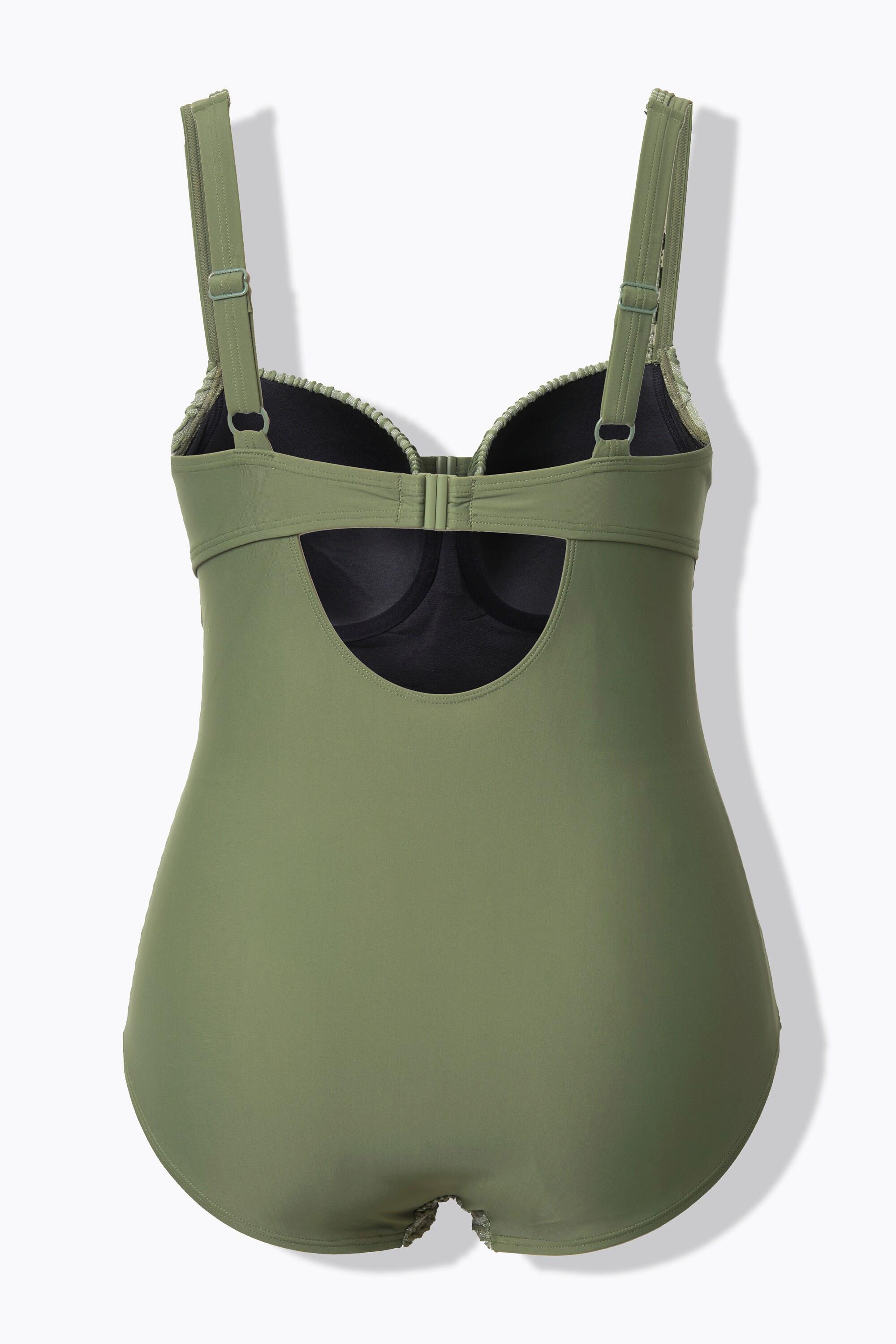 Ulla Popken Badeanzug, Bügel-Softcups, Träger verstellbar, recycelt