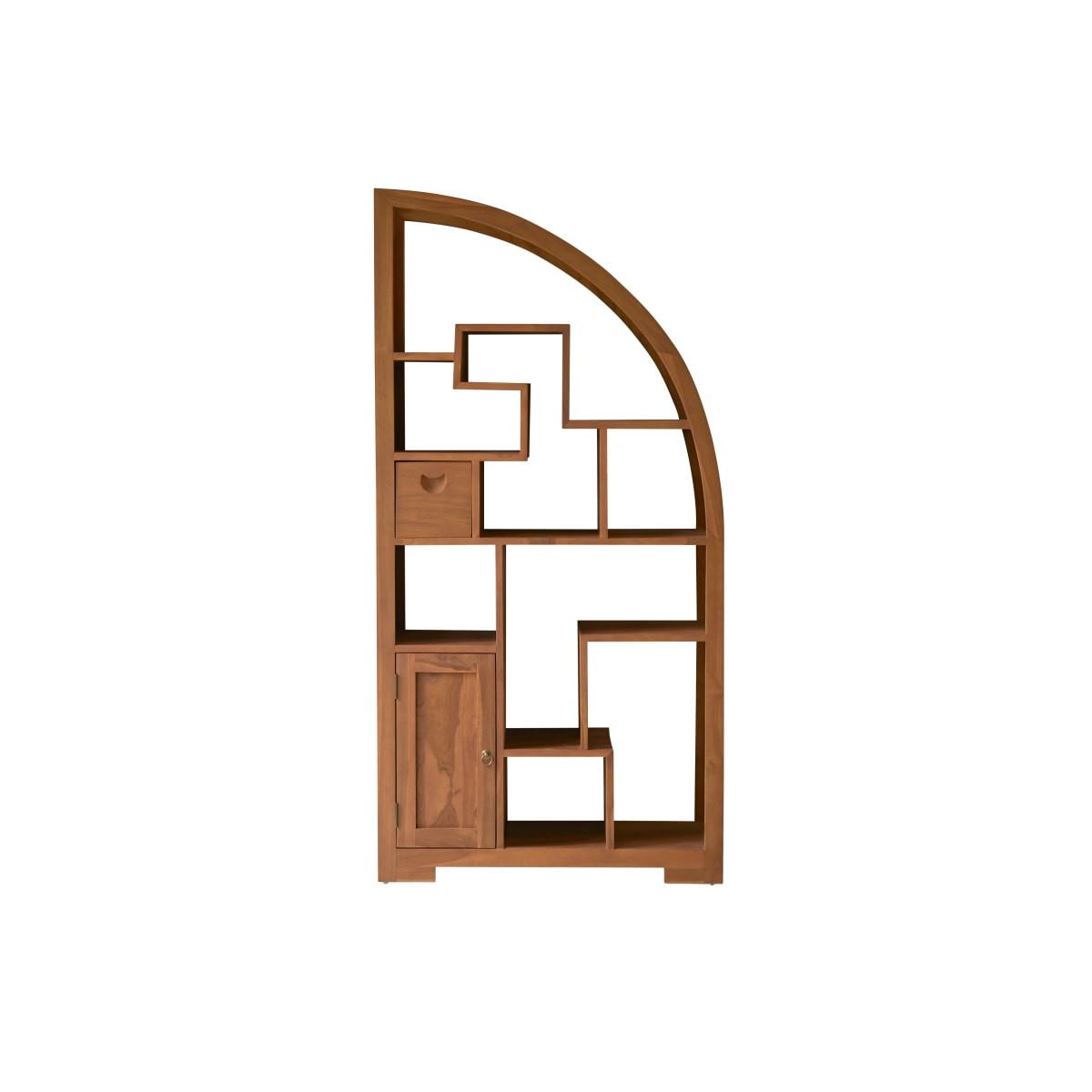 Tikamoon Bücherregal aus massivem Teak Alco Tipo