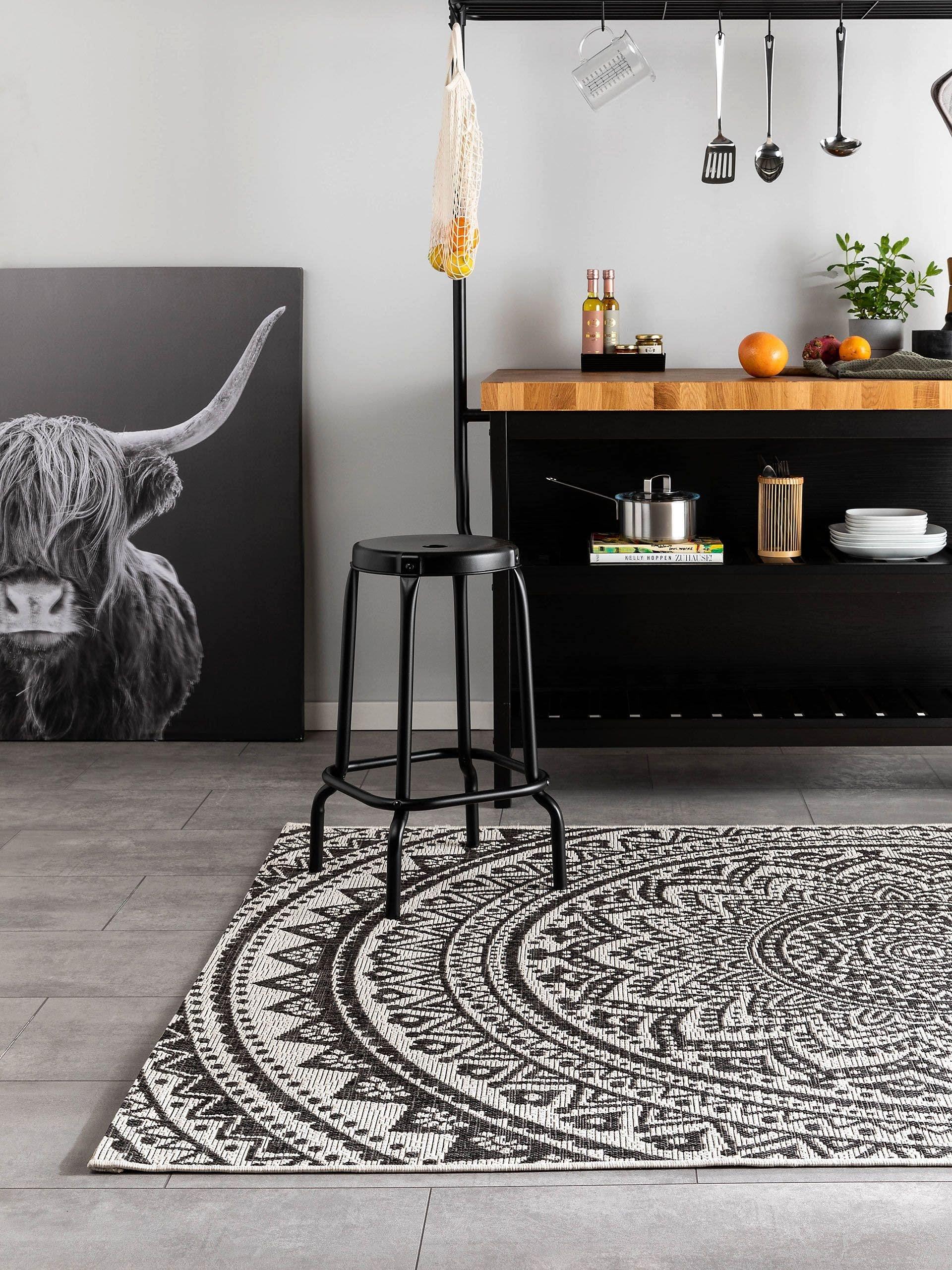 Benuta In- & Outdoor-Teppich Cleo WeißSchwarz