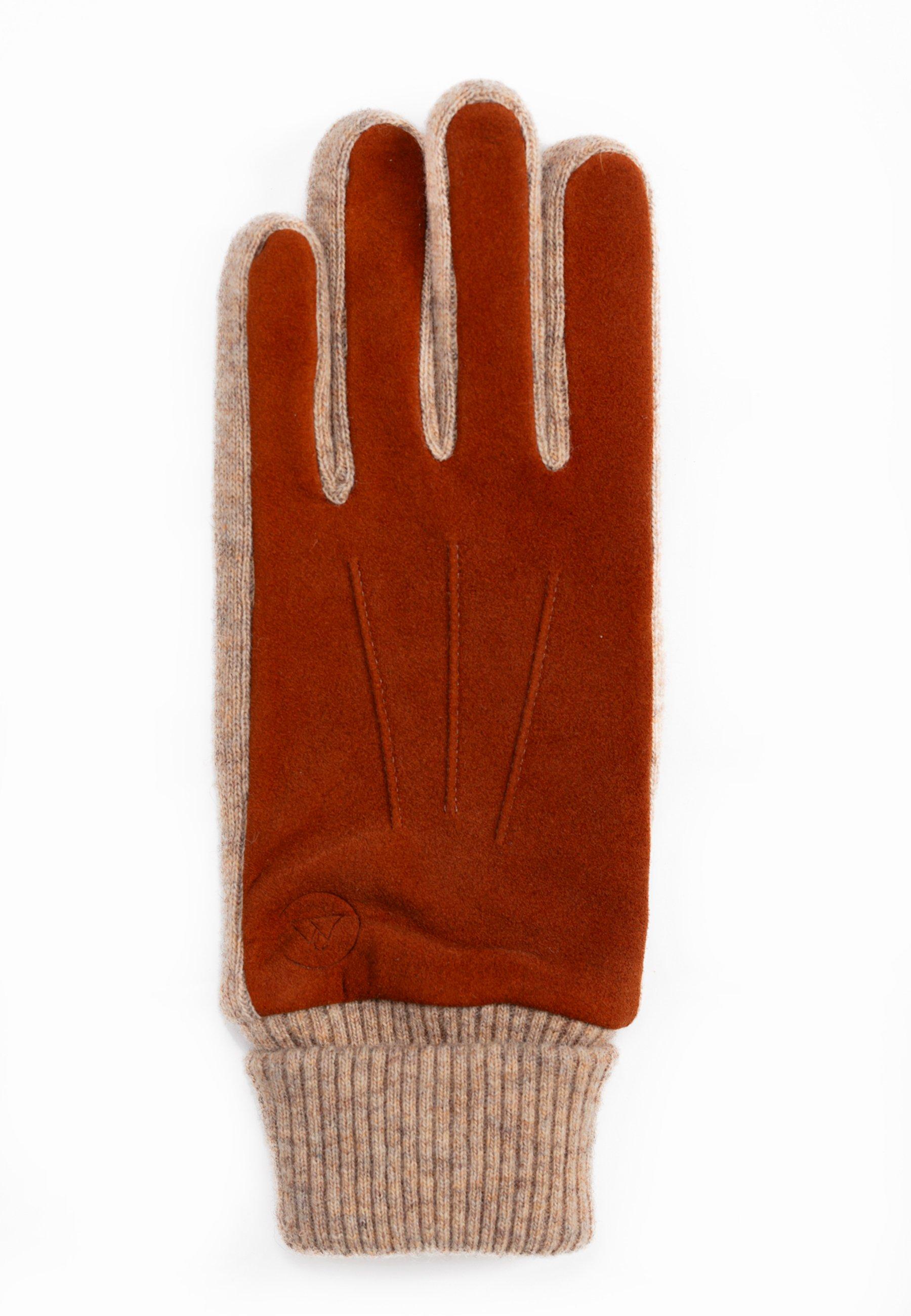 CASH-MERE.CH Ziegen Wildlederhandschuhe mit Kaschmirfutter und Manchette