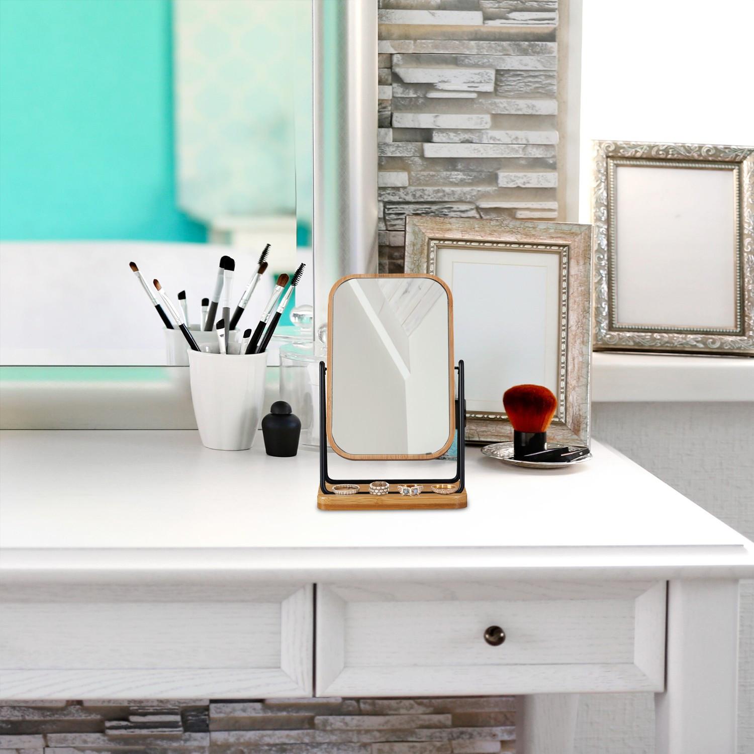 Northix Tischspiegel mit Bambusrahmen