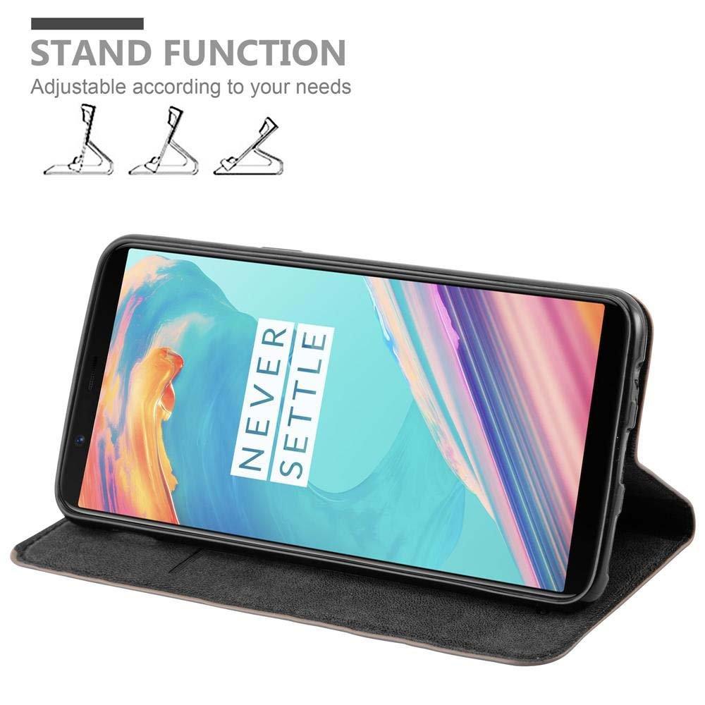 Cadorabo Hülle für OnePlus 5T Magnetverschluss, Kartenfach