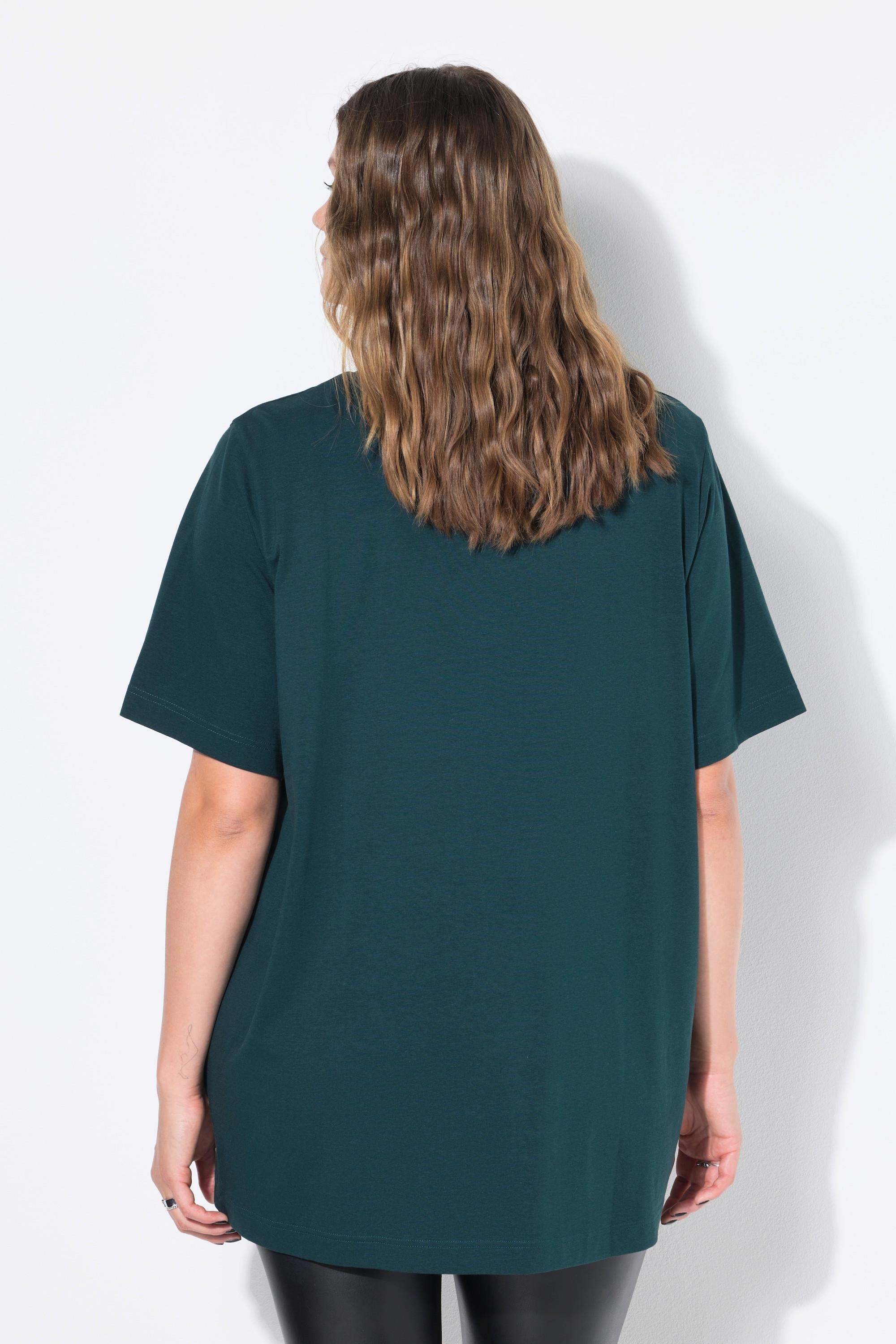 Studio Untold Longshirt Rundhals Halbarm Lang Geschnitten Longshirt, langer Classic Shape, Halbarm