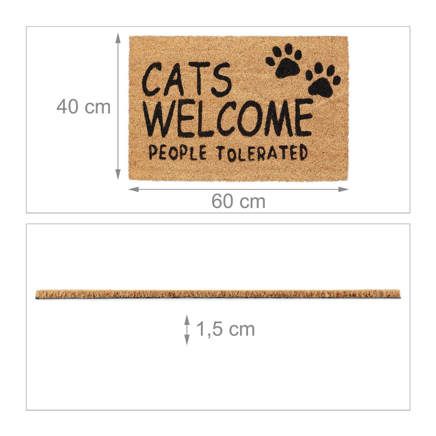 B2X Fußmatte aus Kokosfaser, Katzen willkommen