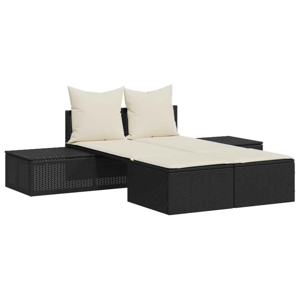 VidaXL Doppel-sonnenliege poly-rattan