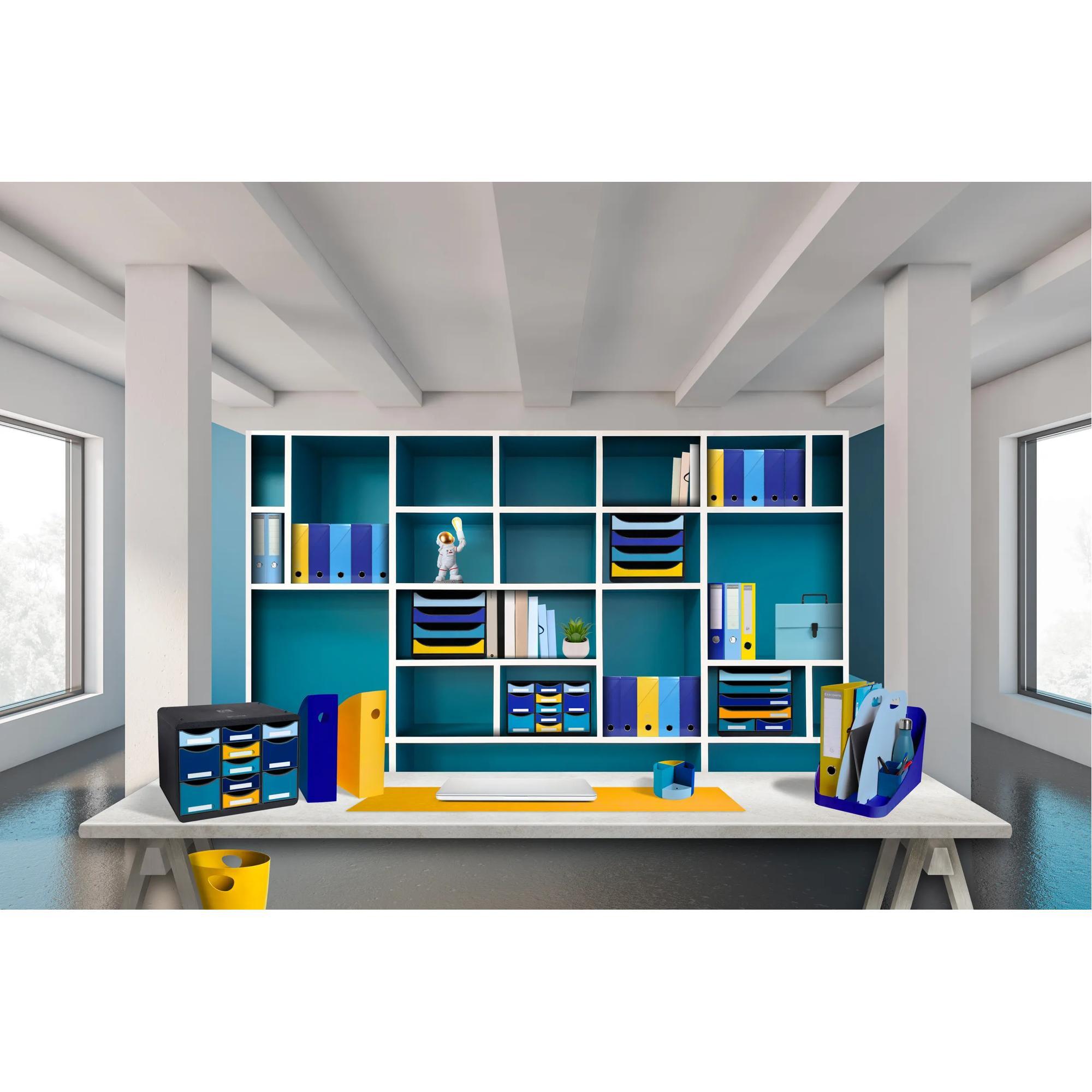 Exacompta Set mit 4 Stehsammlern MAG-CUBE, Bee Blue