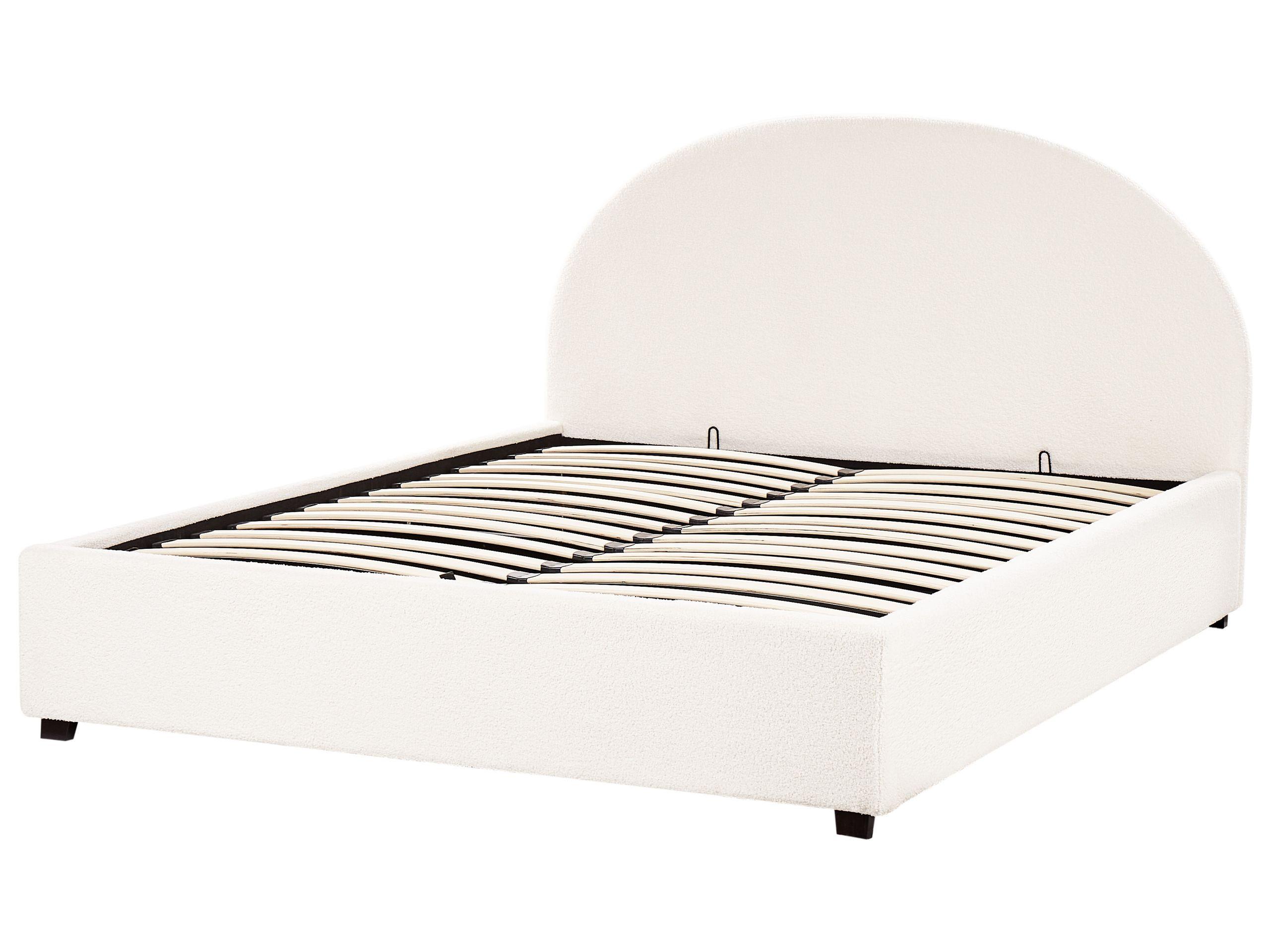 Beliani Bett mit Stauraum aus Bouclé Retro VAUCLUSE