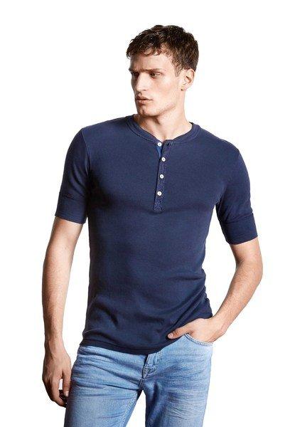 Schiesser Revival Retro Bequem sitzendes Henley T-Shirt