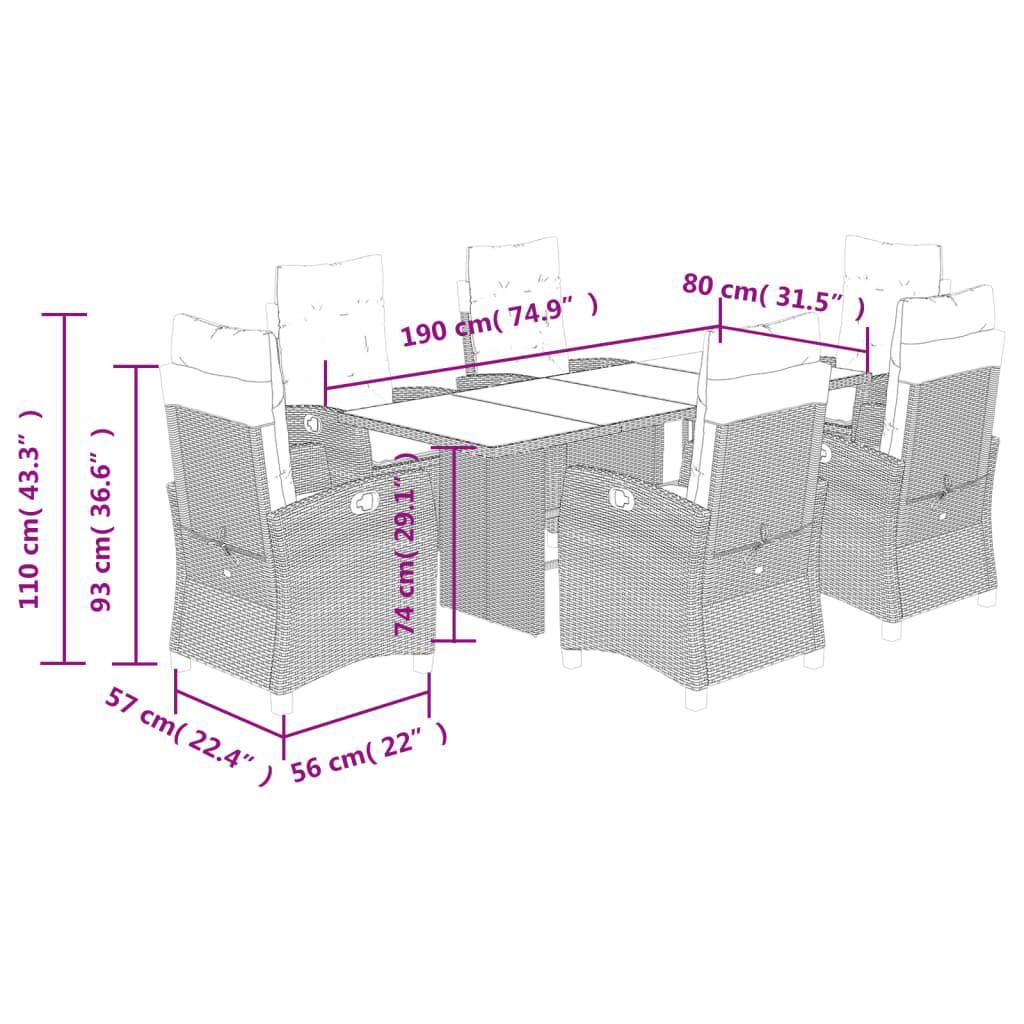 VidaXL Garten essgruppe poly-rattan