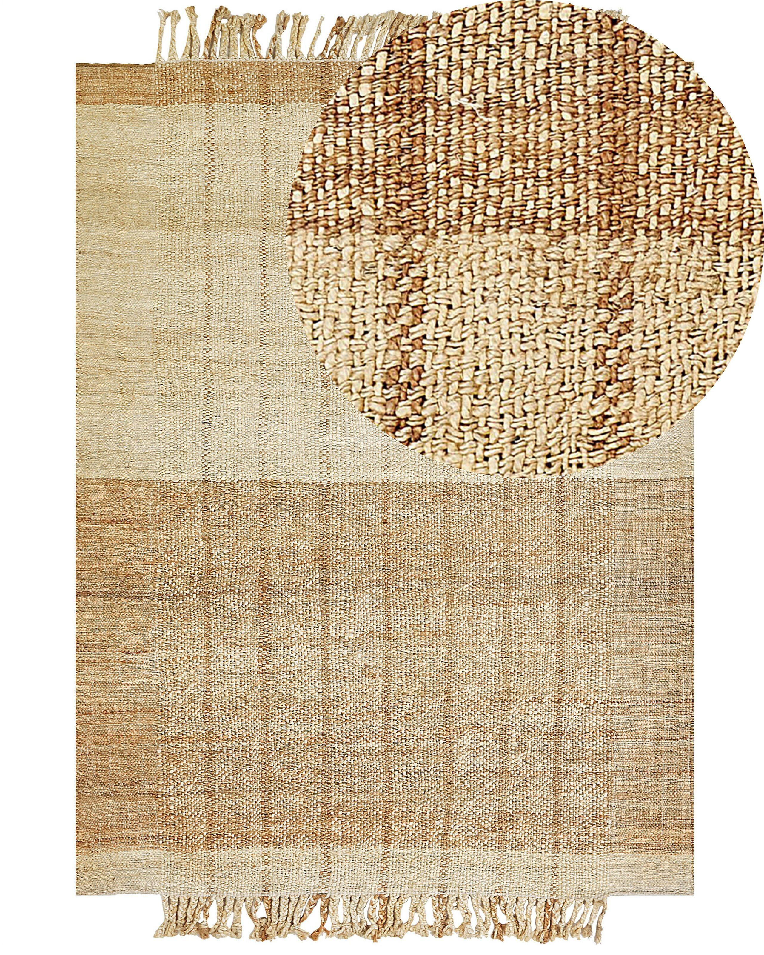 Beliani Teppich aus Jute Boho KARKIN