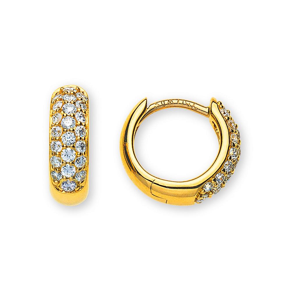 MUAU Schmuck Creolen Gelbgold 750 Brillanten 0.36ct. Scharnier 11mm