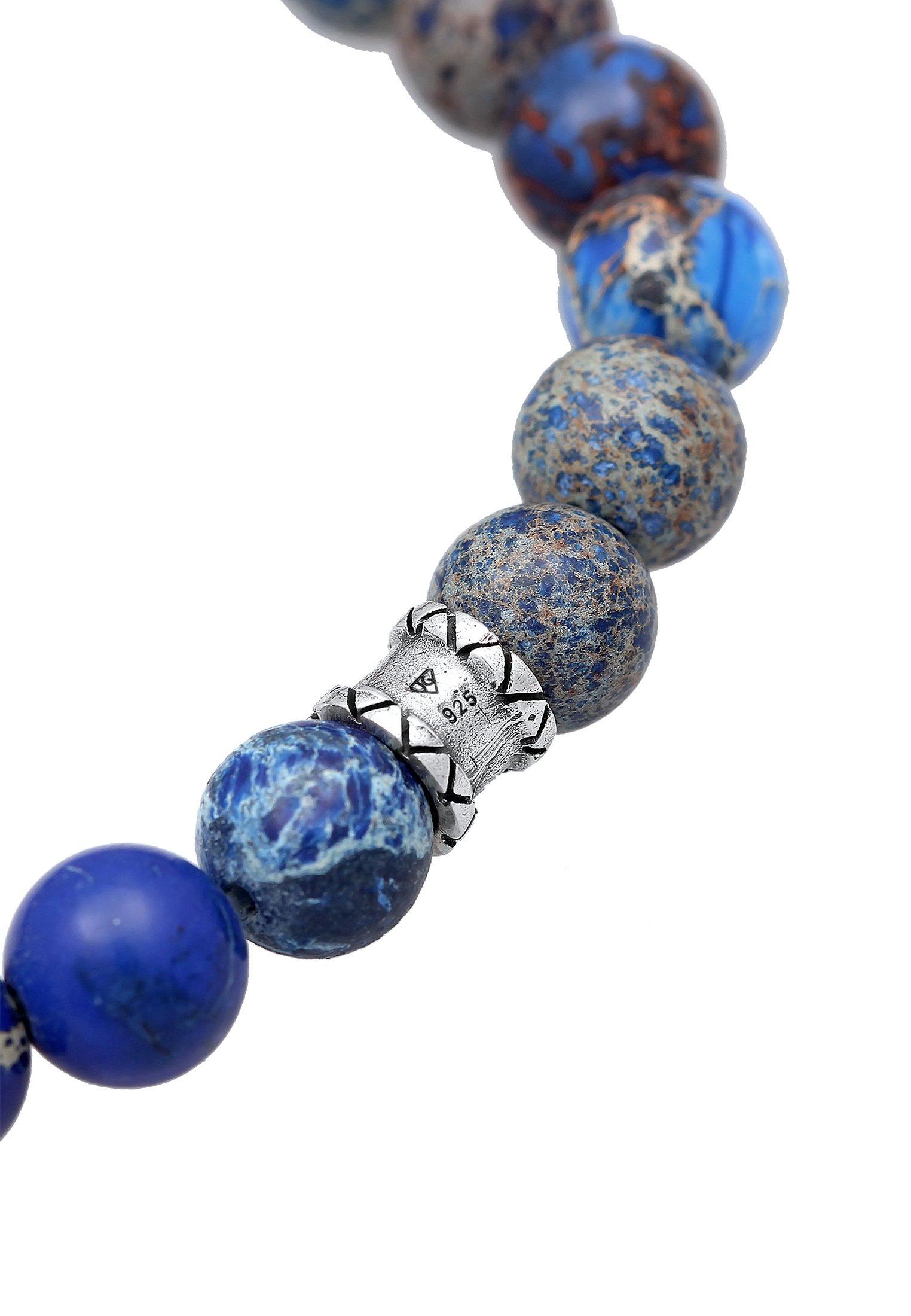 Kuzzoi Armband Achat Blau Beads Oxidiert 925Er Silber