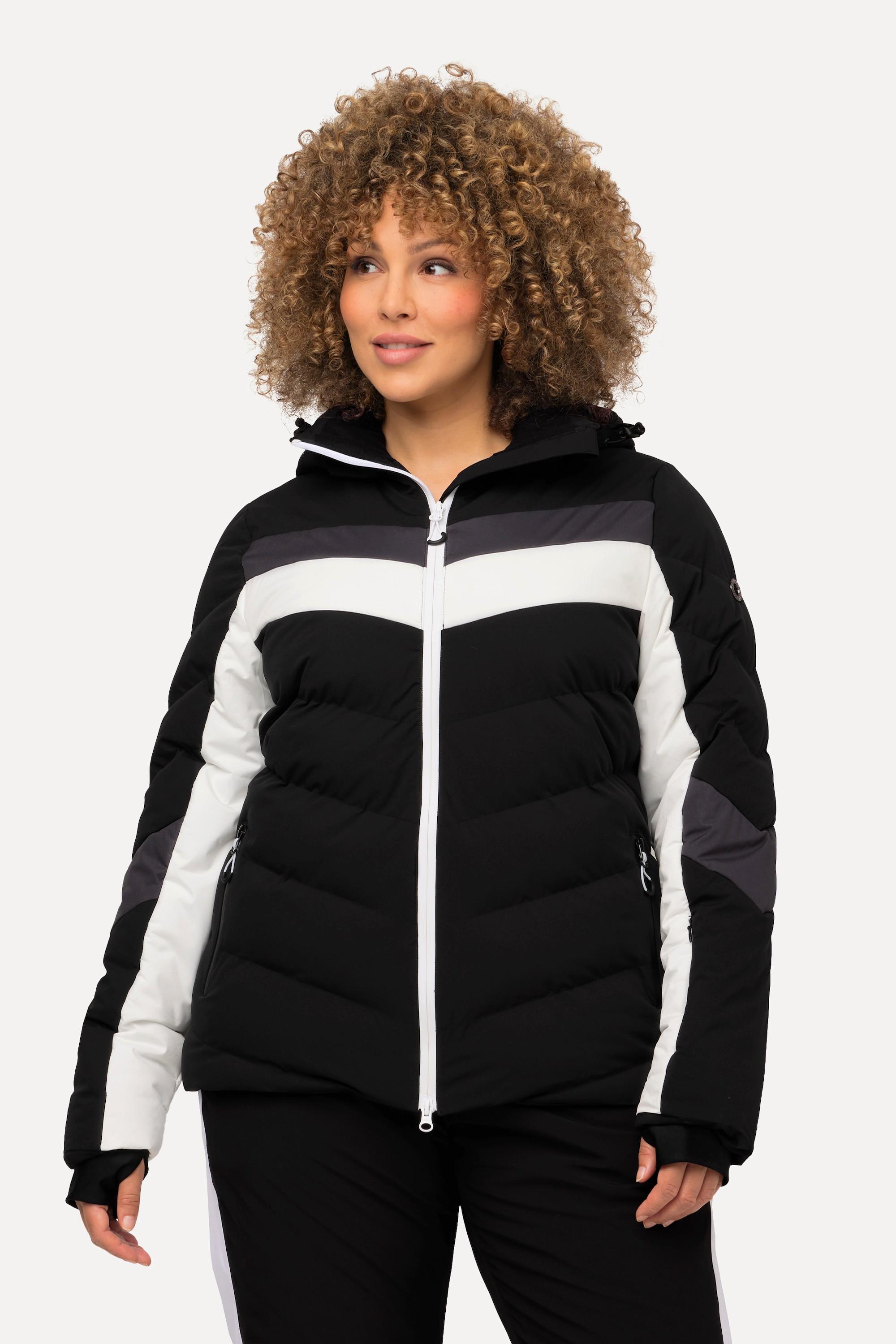 Ulla Popken Performancejacke, wasserabweisend, Schneefang, 2-Wege-Zipper