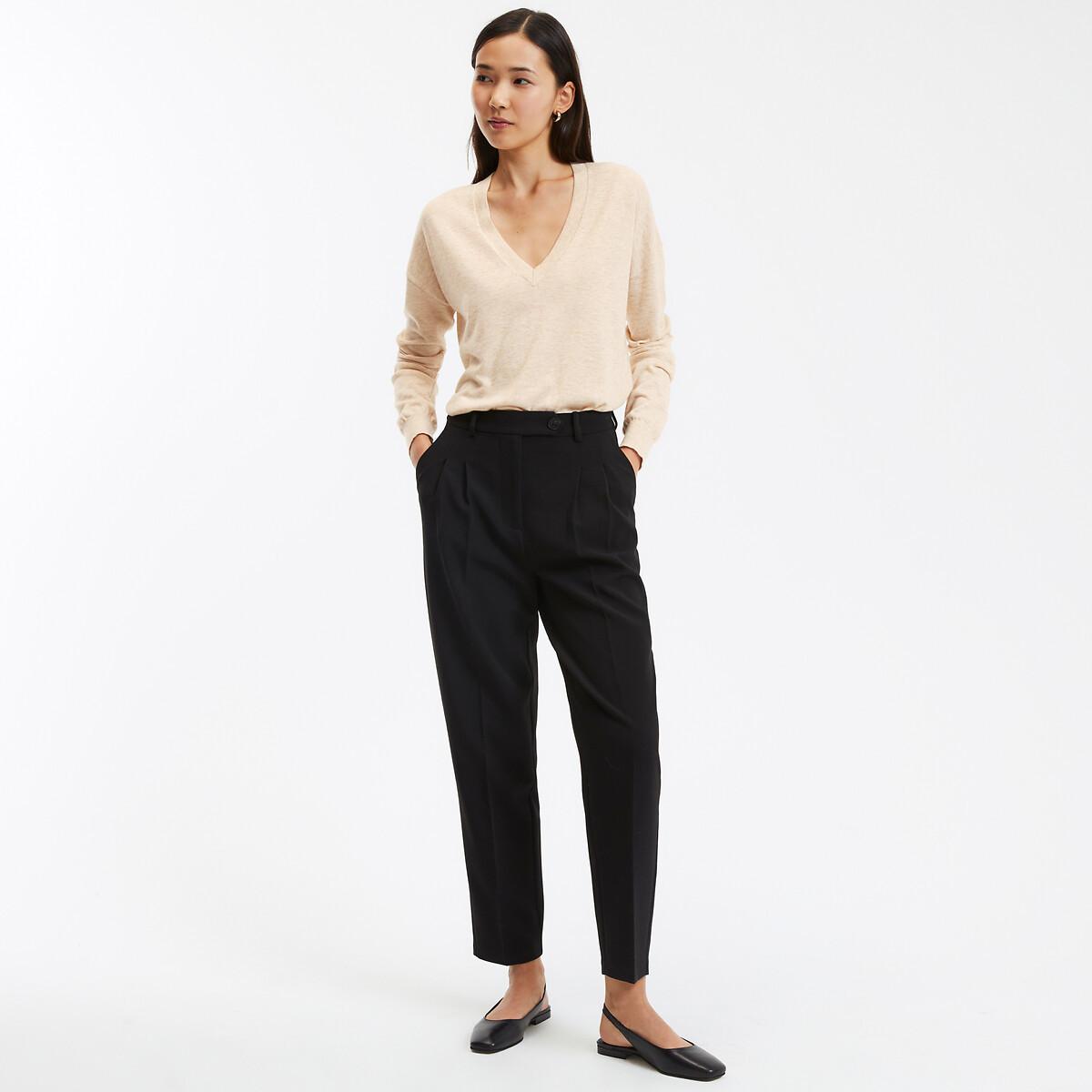 La Redoute Collections Slim-Hose mit Bundfalten