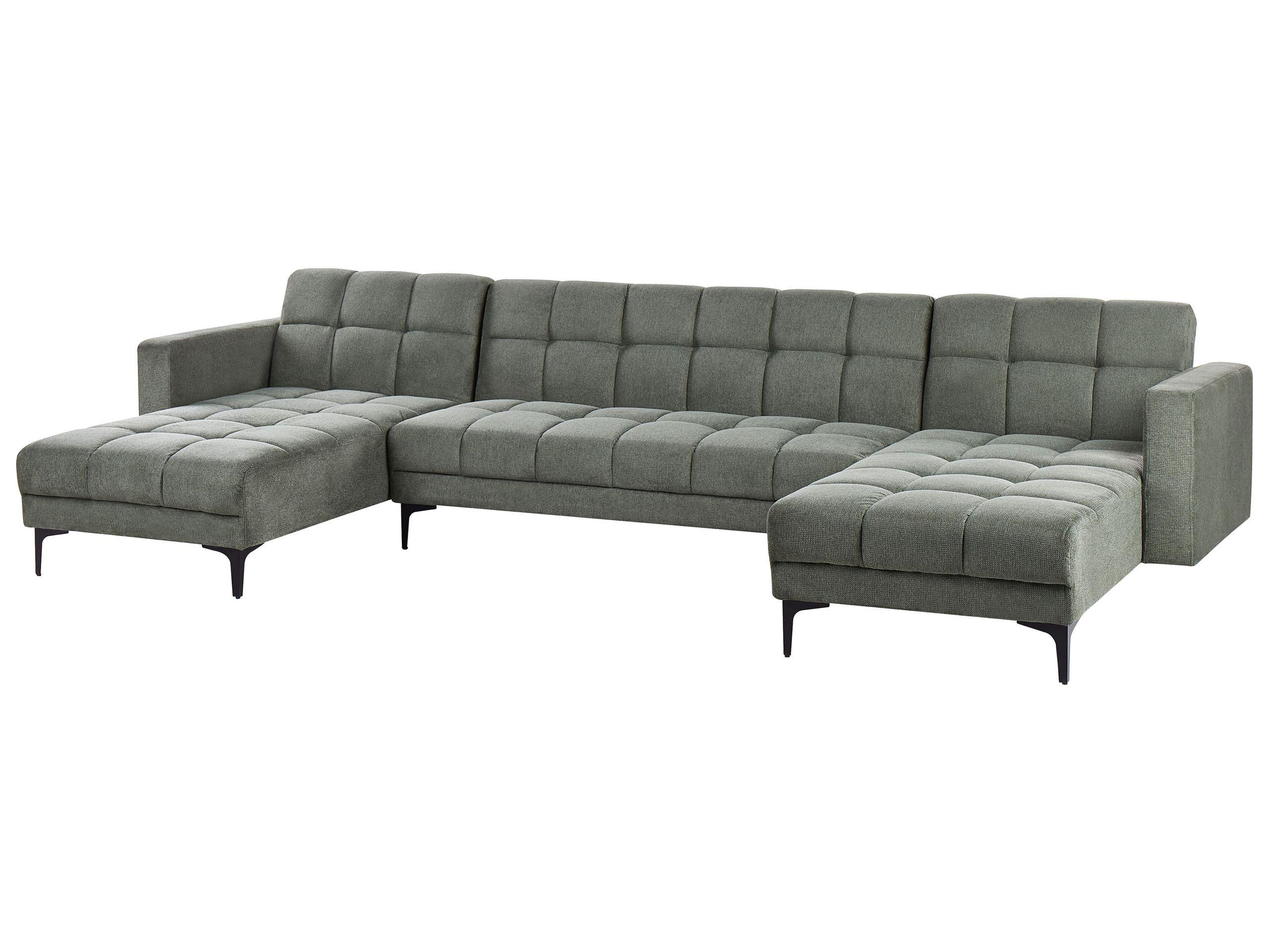 Beliani U-förmiges Sofa aus Polyester Minimalistisch ALNES