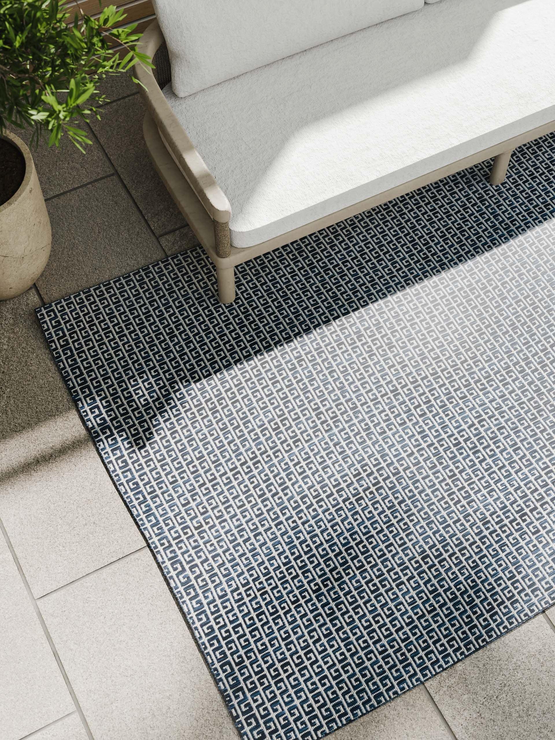 Benuta In- & Outdoor-Teppich Lou Blau