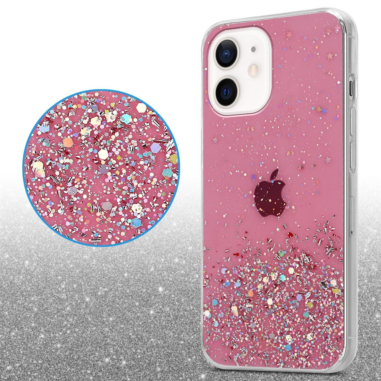 Cadorabo Hülle für Apple iPhone 12 MINI TPU Silikon mit funkelnden Glitter