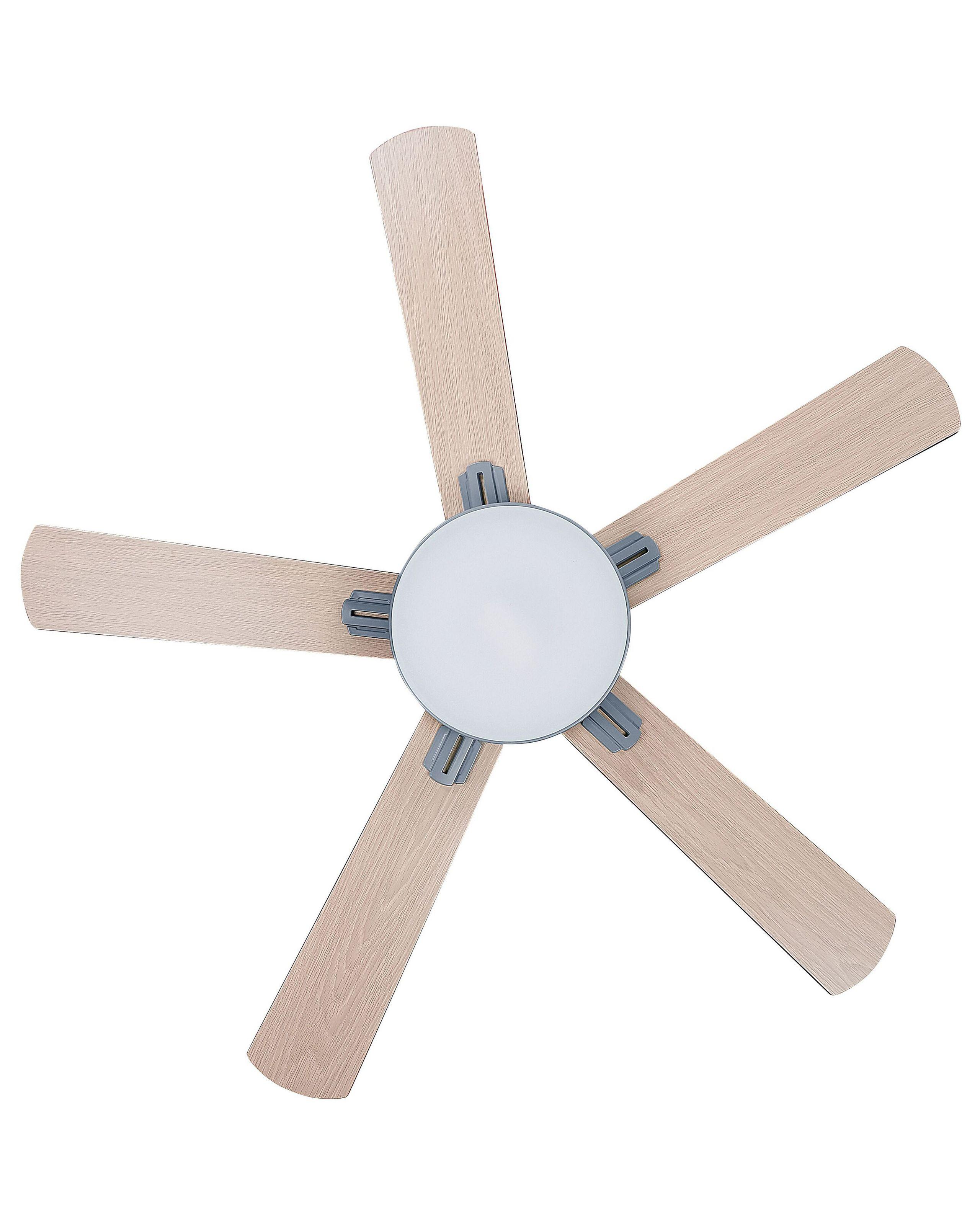 Beliani Deckenventilator mit Licht aus Eisen Klassisch HOBBLE
