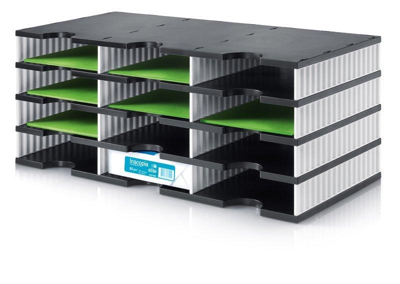 Styro STYRO Ablagesystem styrodoc bk/weiss 268030409 12 Fächer, trio 723x331x293mm