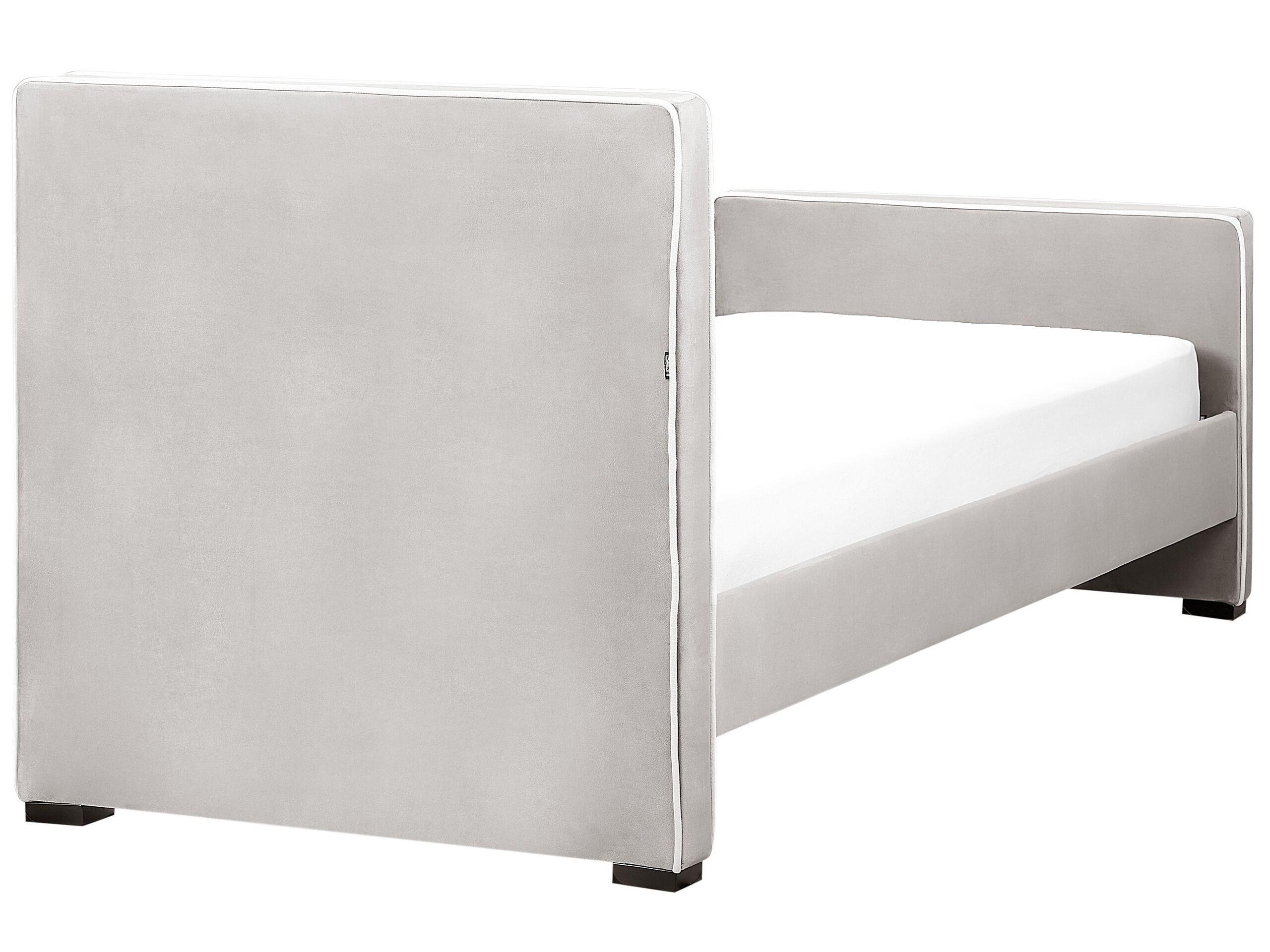 Beliani Bett mit Lattenrost aus Samtstoff Klassisch TEENIE