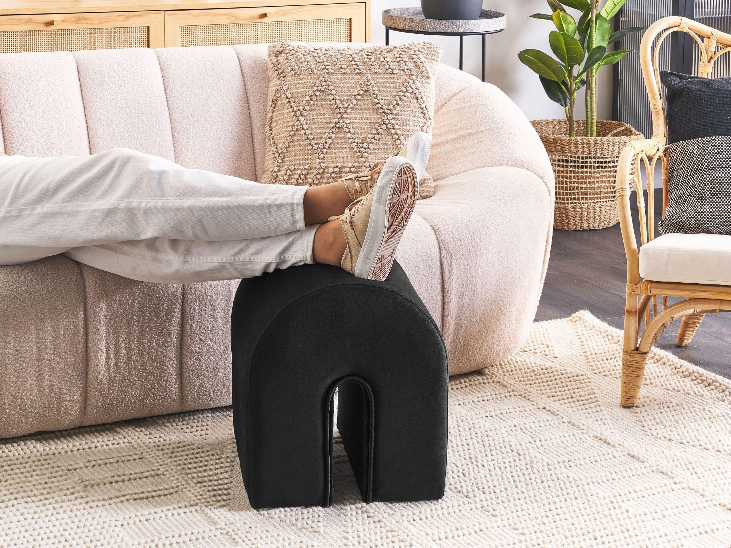 Beliani Pouf aus Samtstoff Modern MODOC