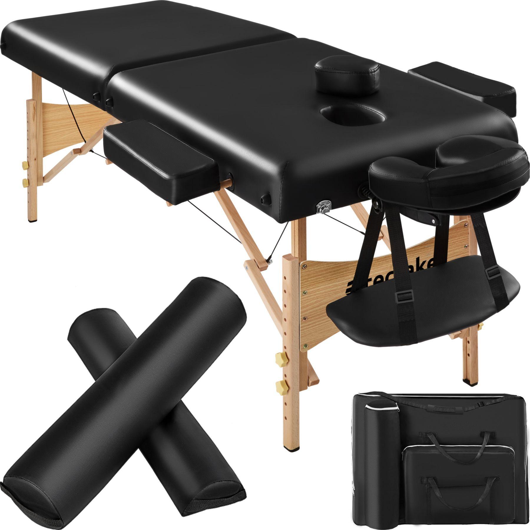 Tectake 2 Zonen Massageliege mit 7,5cm Polsterung und Holzgestell
