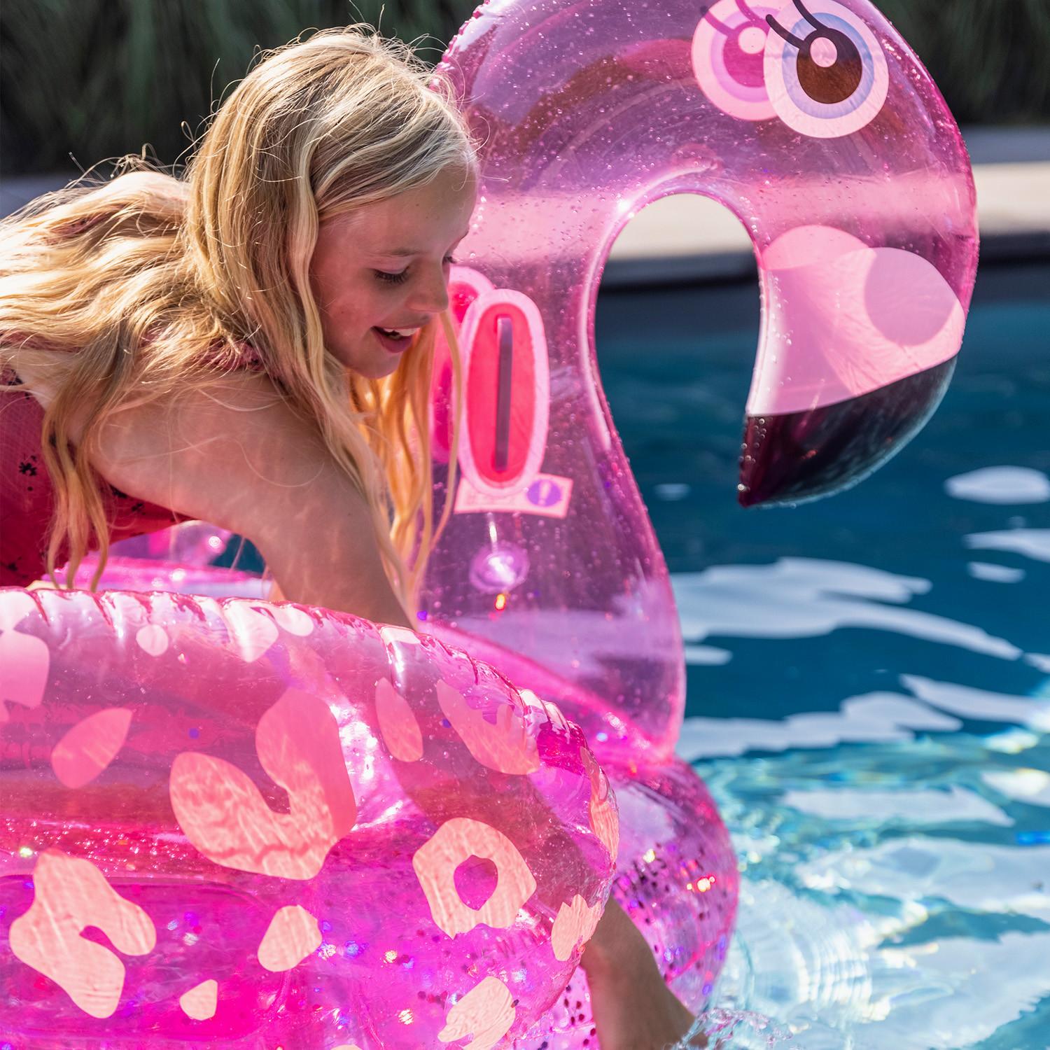 Swim Essentials Schwimmtiere 150cm Leopard Flamingo
