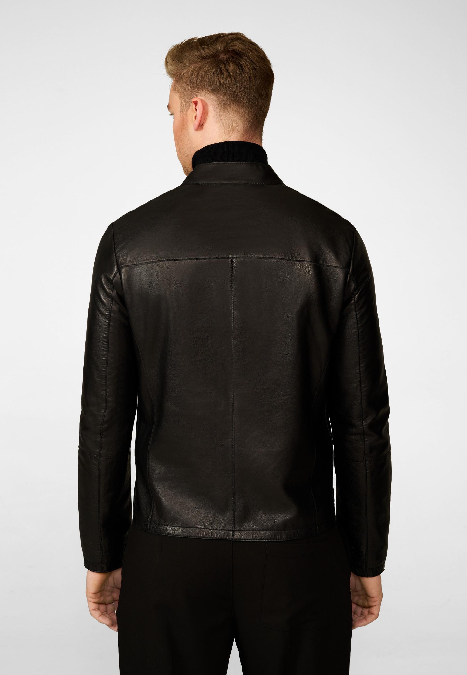 RICANO Tomaso Klassische Stehkragen Lederjacke