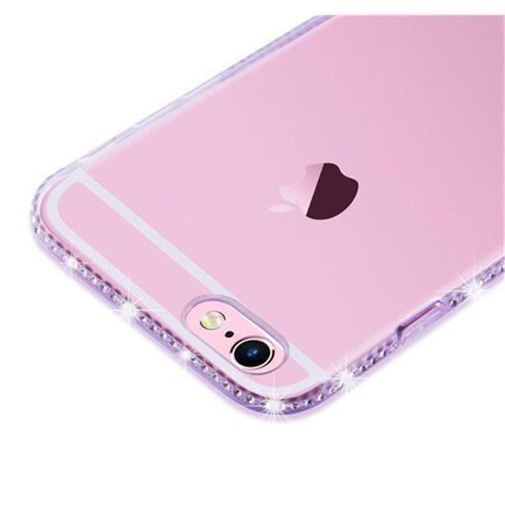 Cadorabo Hülle für Apple iPhone 6 6S TPU Silikon im Strass Design