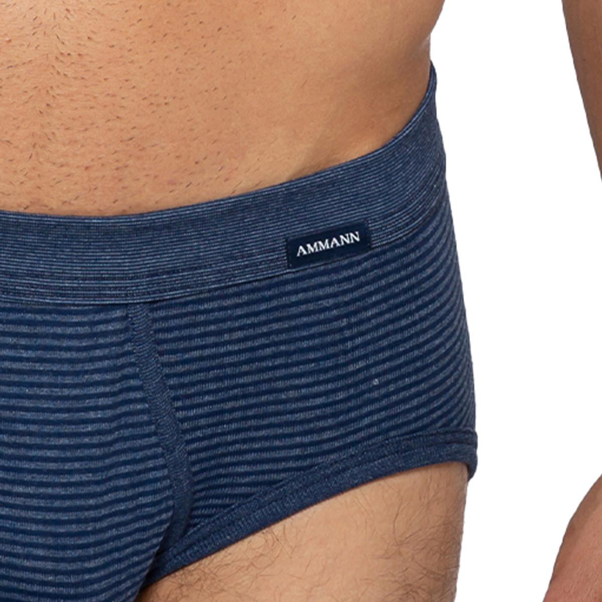 Ammann 3er Pack Jeans Feinripp - Slip / Unterhose mit Eingriff