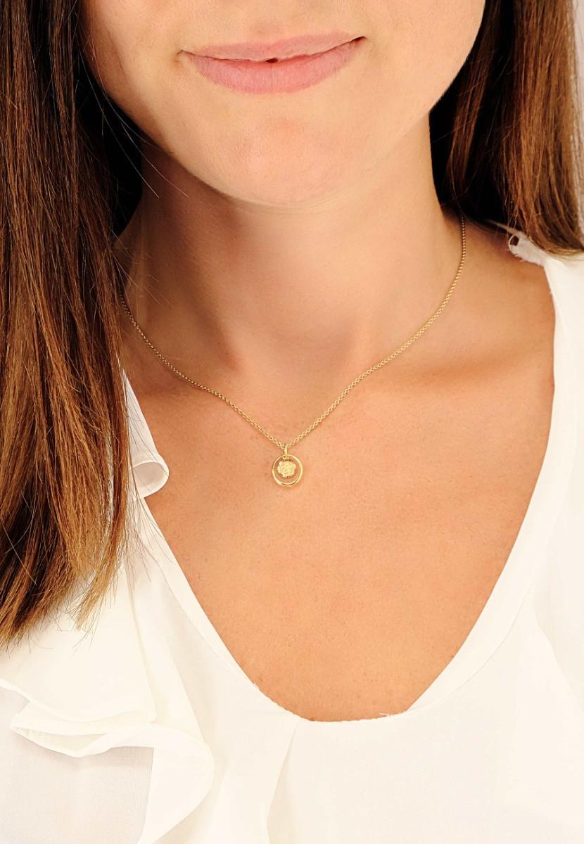 MUAU Schmuck Anhänger Taufring Gelbgold 750 Brillant 0.03ct.