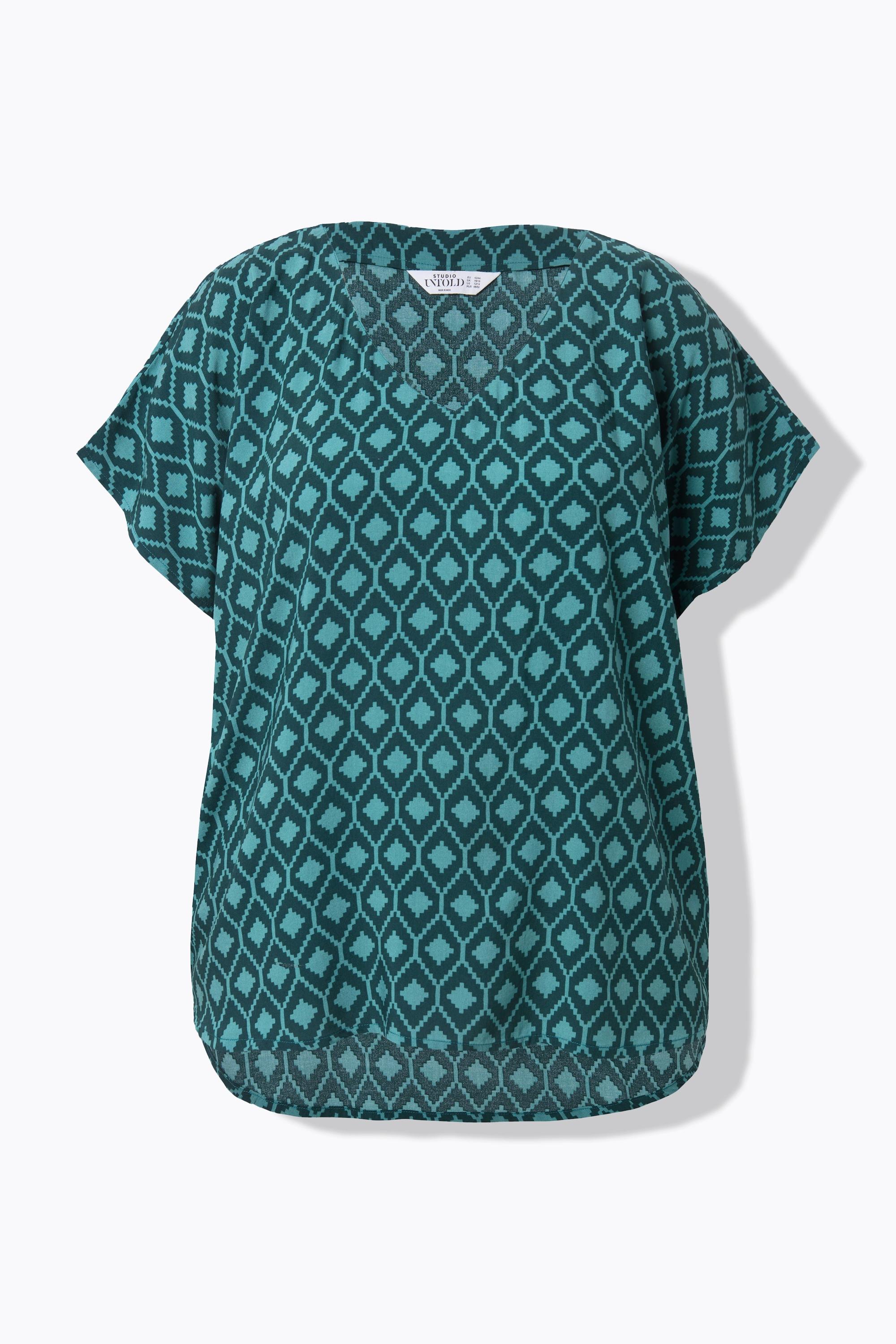 Studio Untold Oversized Blusenshirt Rautenmuster Blusenshirt, oversized, Rauten