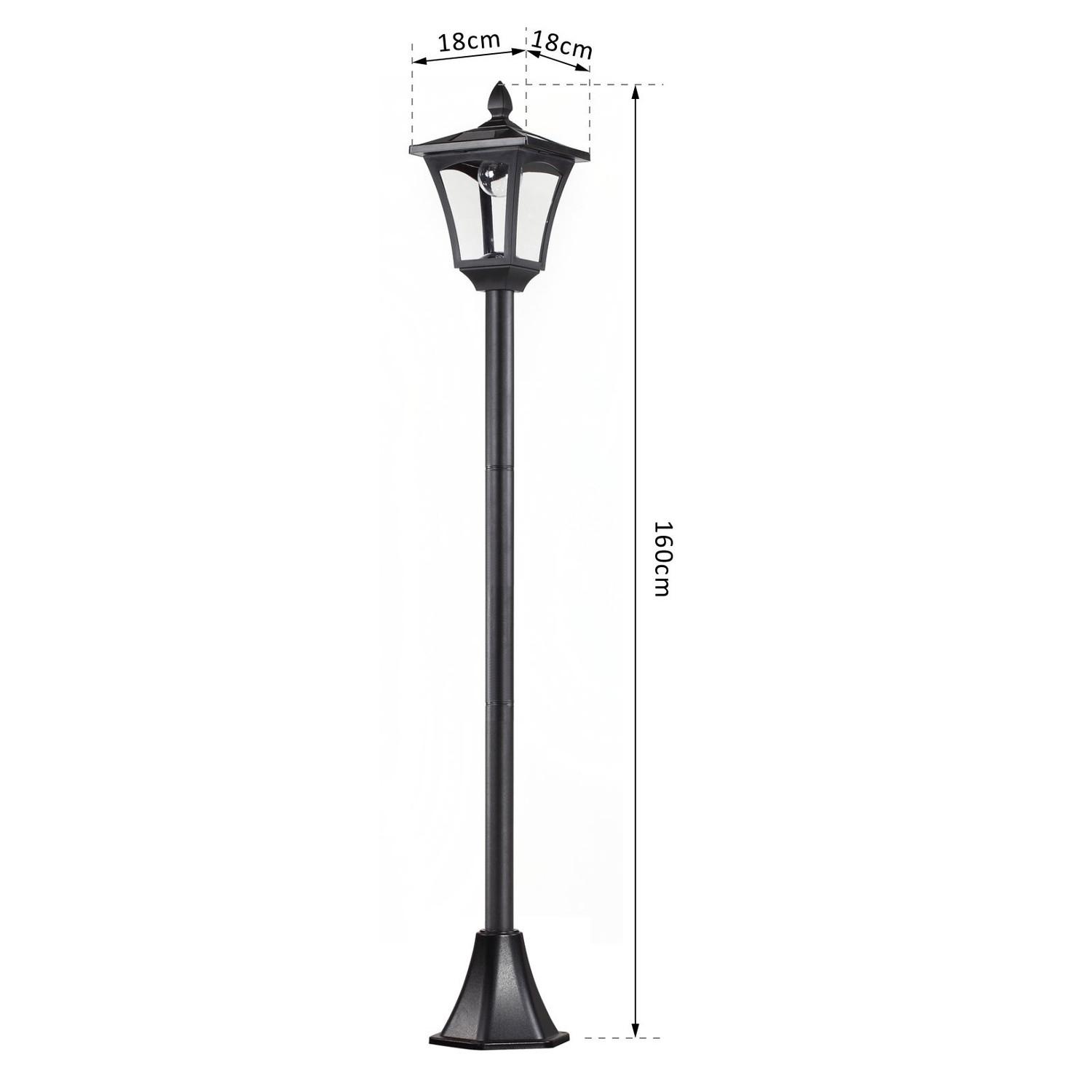 Northio Solar Gartenlaterne Laterne Wegleuchte Mit Led 40 Lumen Schwarz 18 X 18 X 160Cm