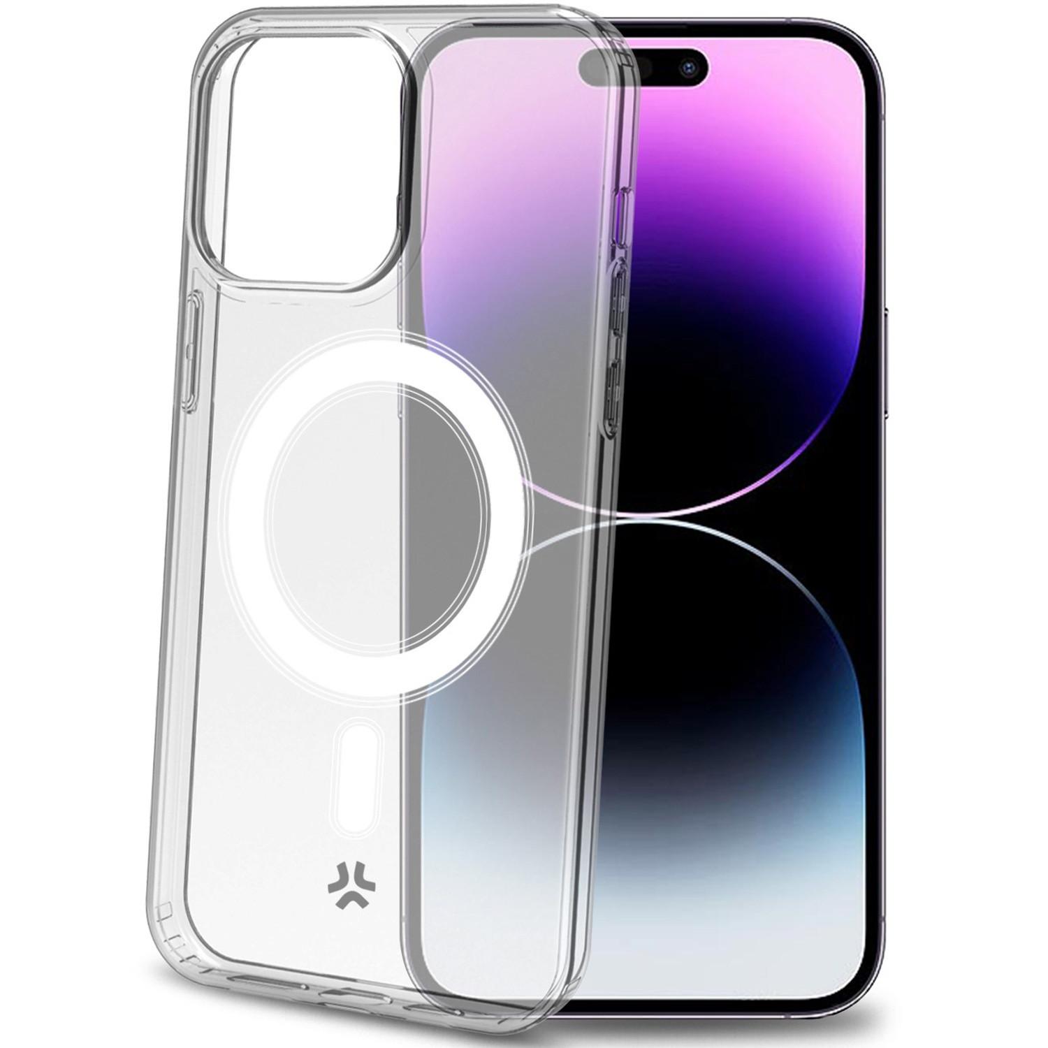 Celly Gelskinmag Magnetische TPU-Abdeckung iPhone 15 Pro Max Transparent