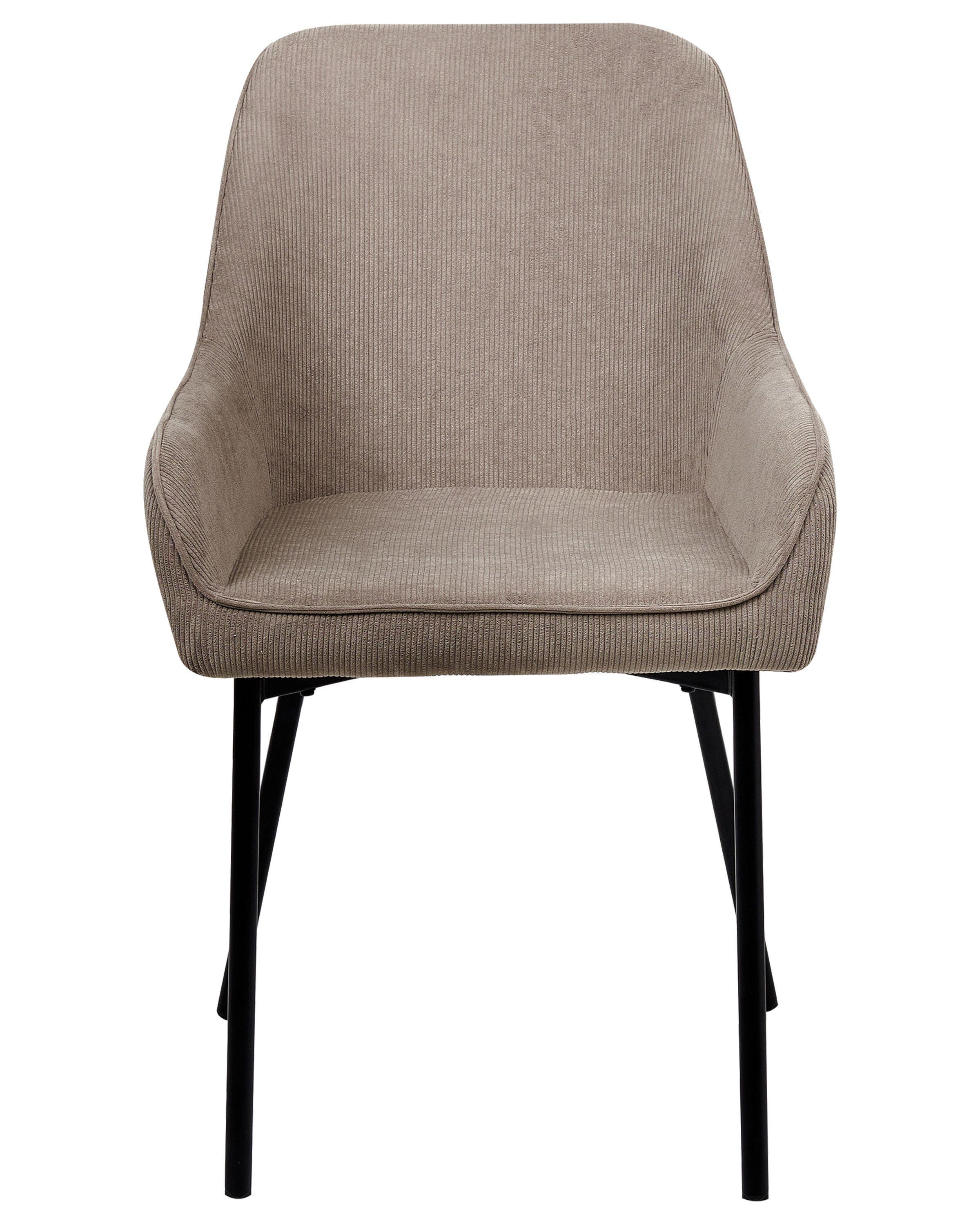 Beliani Esszimmerstuhl 2er Set aus Cord Glamourös LOVERNA