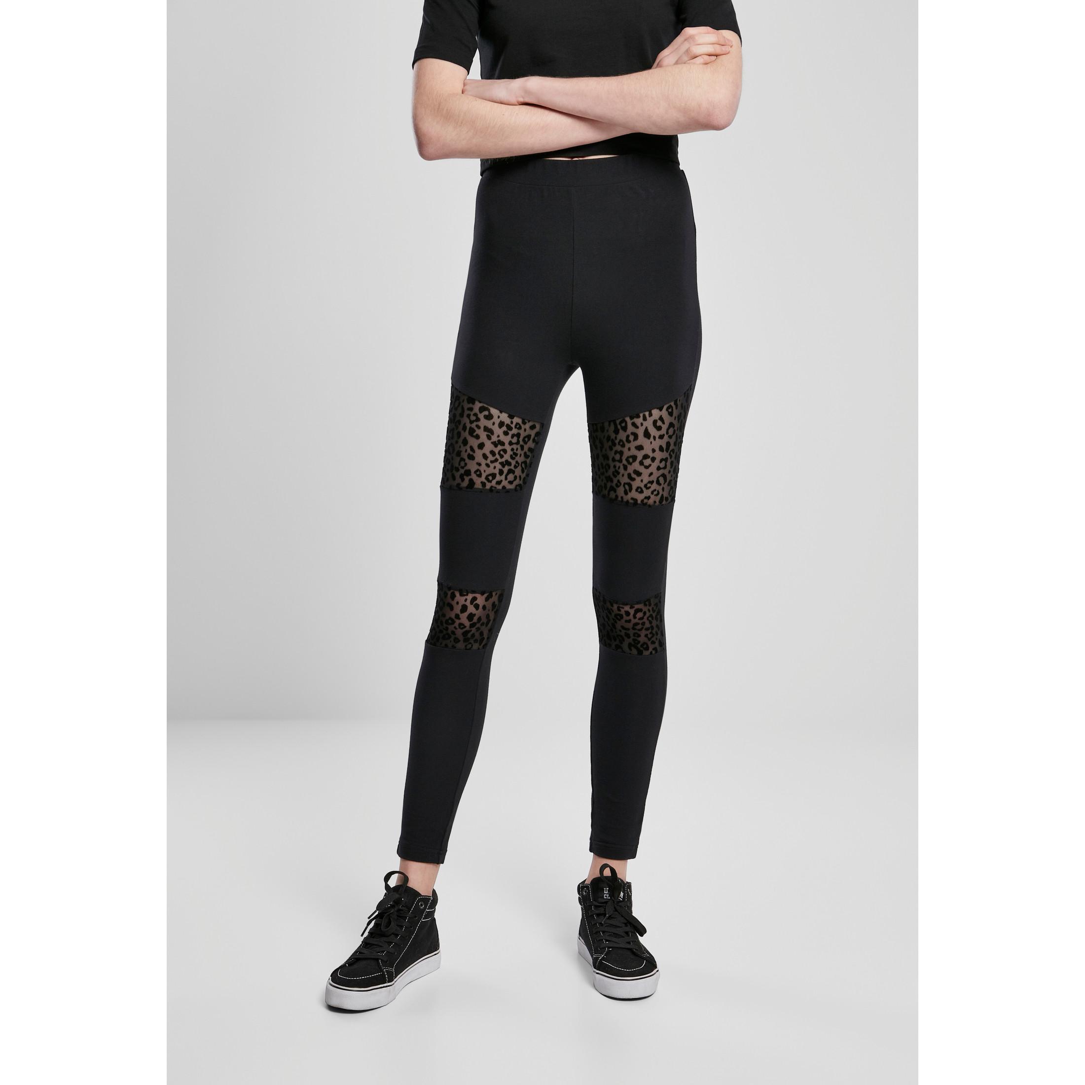 URBAN CLASSICS daen-leggings flock lace inset